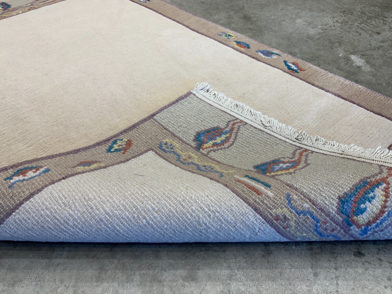 3’x5’3″ Hand-Knotted Wool Nepali Modern Area Rug – Beige 3×5 Carpet