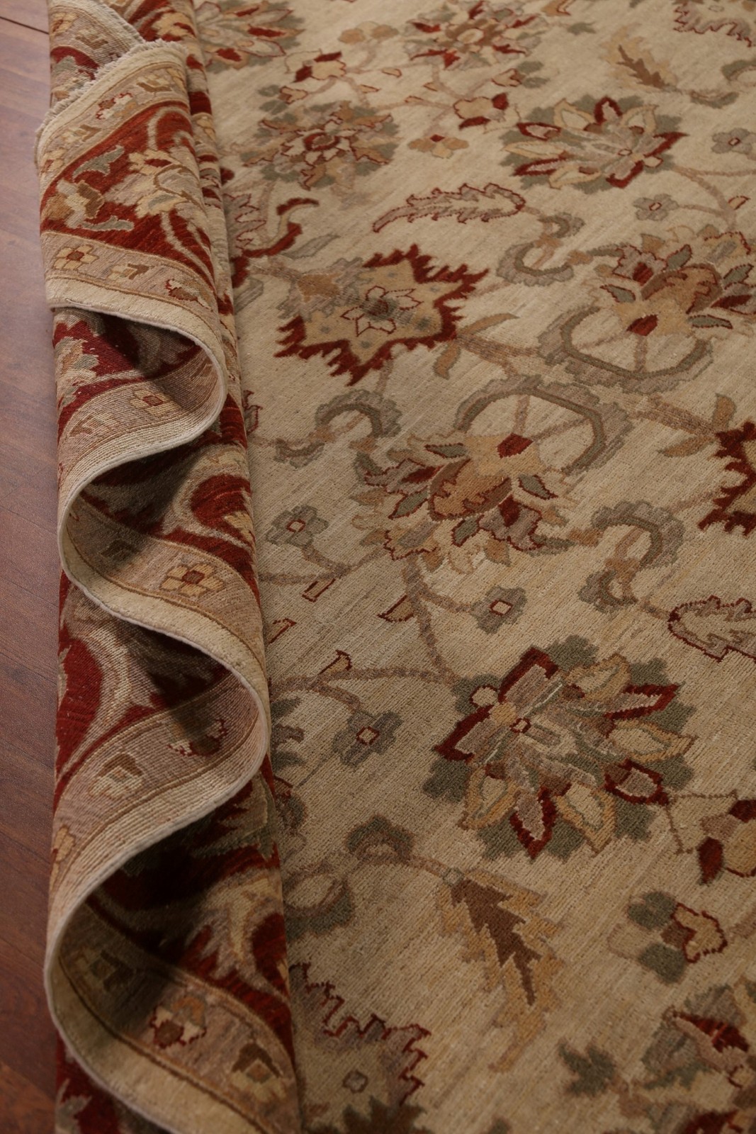 Chobi-Peshawar Dining Room Area Rug 9×12 Floral Traditional Handmade Wool Carpet