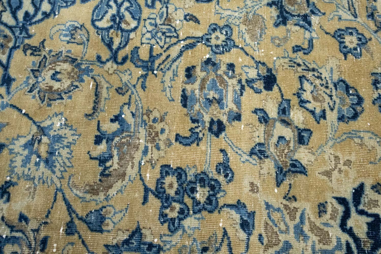 Semi-Antique Floral Oriental Wool Rug Handmade Distressed Carpet 8’2×10’5 Ft