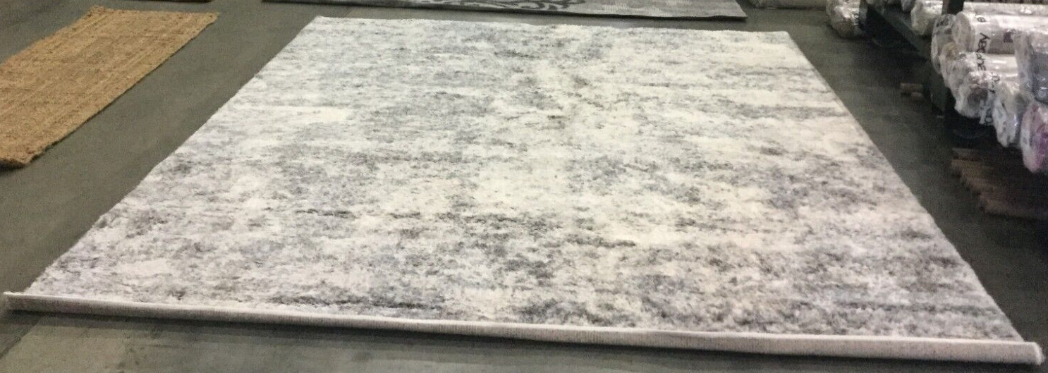 IVORY / GREY 8′ X 10′ Pressed Pile Rug, Reduced Price 1172649701 BER274A-8