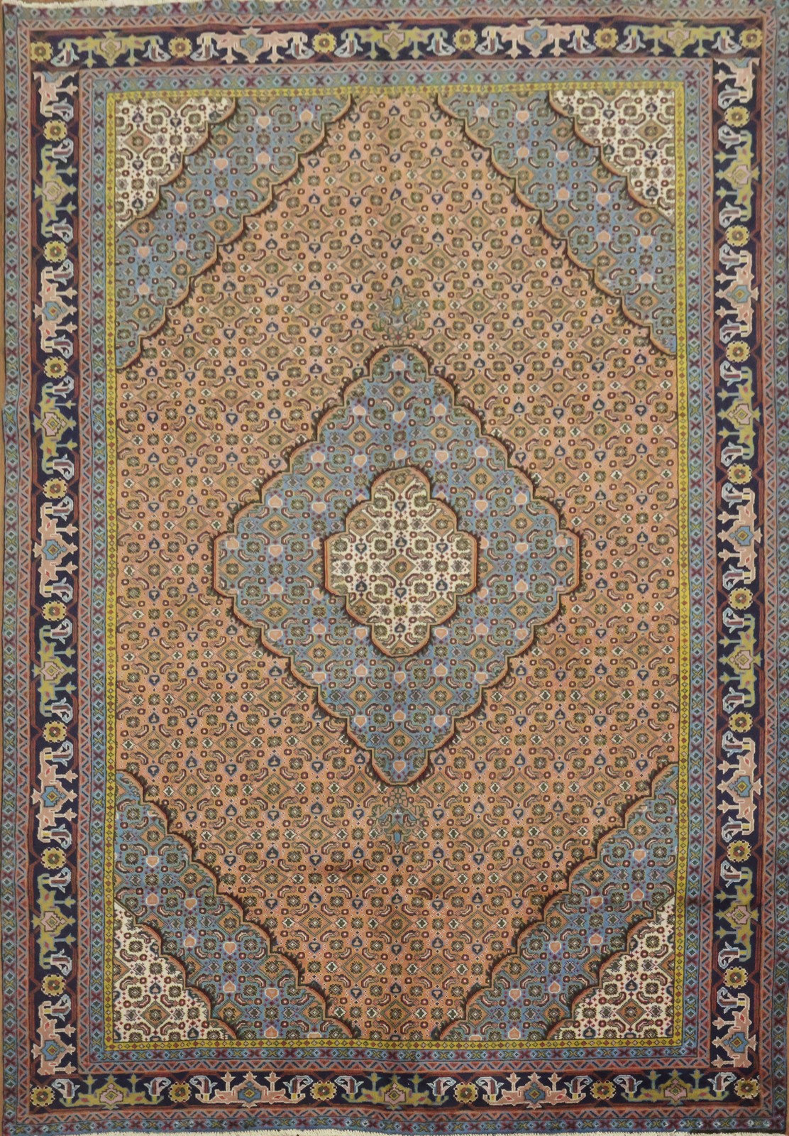 Classic Traditional Area Rug 6×9 Hand-knotted Wool Geometric Vintage Carpet