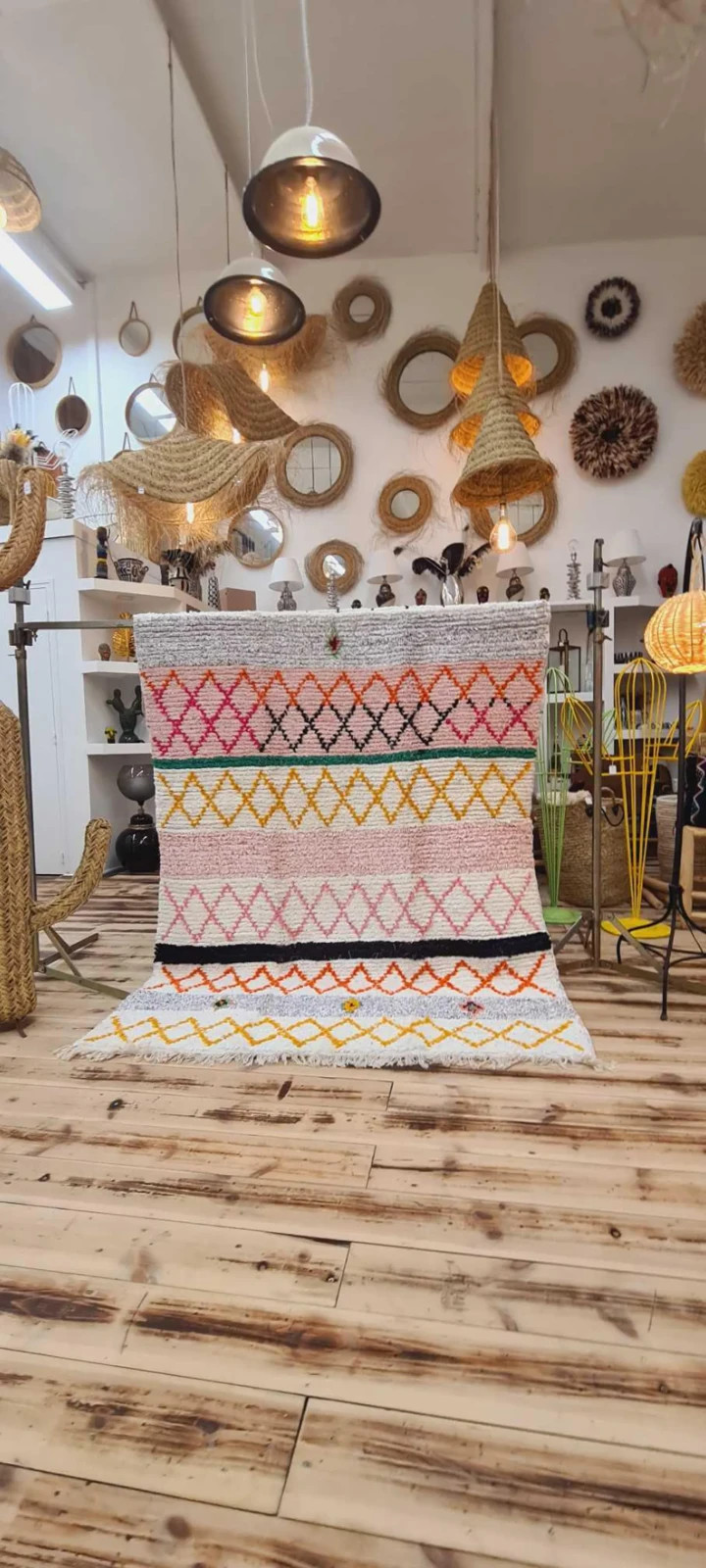 Handmade Berber Wool Azilal Rug – Abstract Boho Area Rug