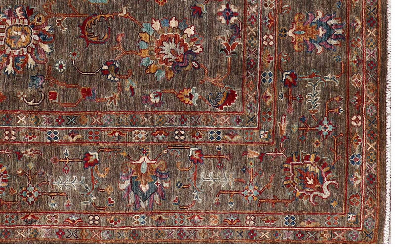 Afghan Ziegler Khorjin Ariana Carpet 200×300 Hand-knotted Brown Floral Orient
