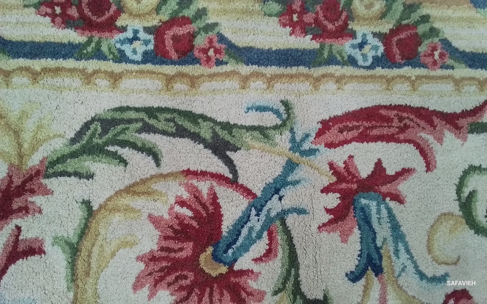 IVORY / GREEN 5′-0″ x 8′-0″ Stained Rug, Reduced Price 1172805264 BLM251B-5