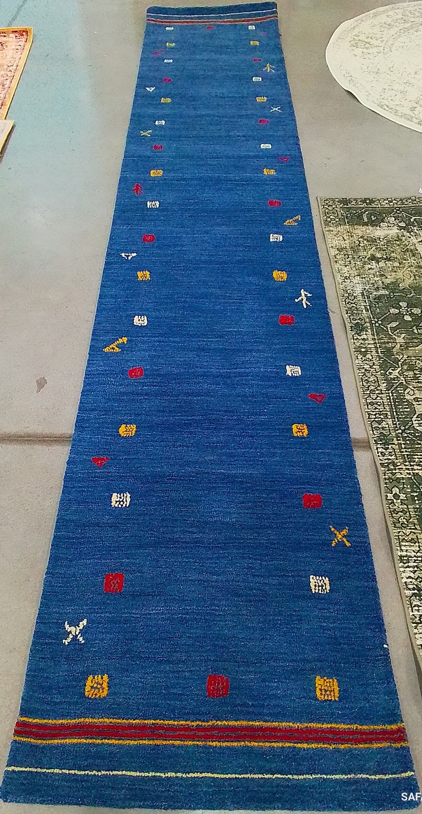 BLUE 2′-3″ x 12′-0″ Back Stain Rug, Reduced Price 1172796608 HIM563M-212
