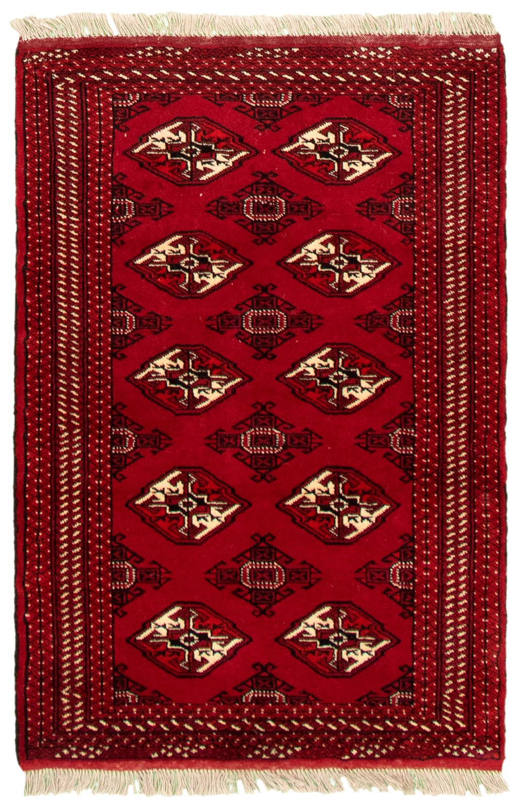 Vintage Hand-Knotted Area Rug 3’3″ x 4’11” Traditional Oriental Wool Carpet