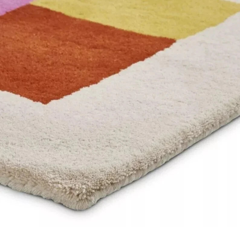 New Handmade High Low Hand Tufted Wool Rug Modern Woolen Area Rug & Carpet