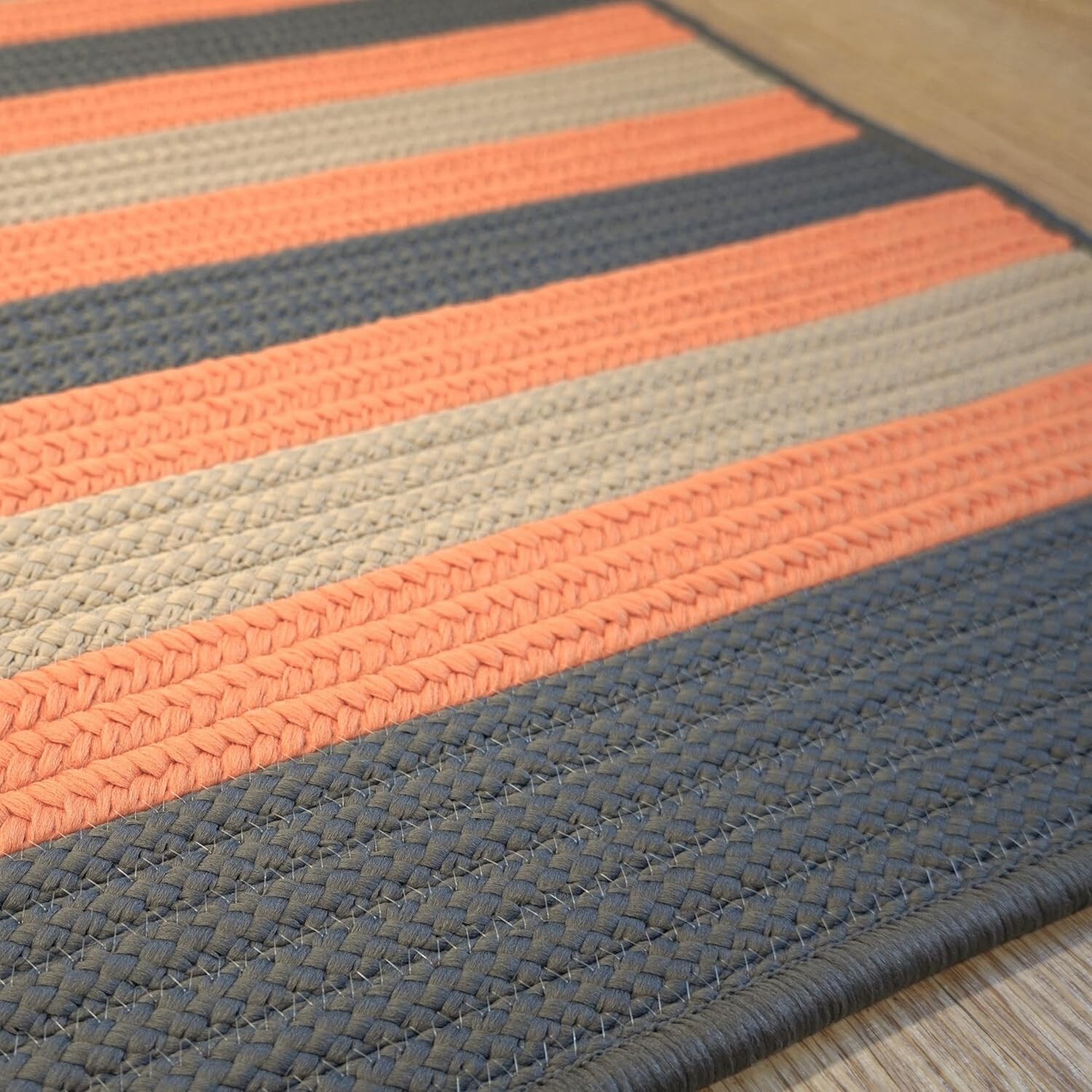 Colonial Mills St. Germain Stripe Square – Rusted Grey 9×9