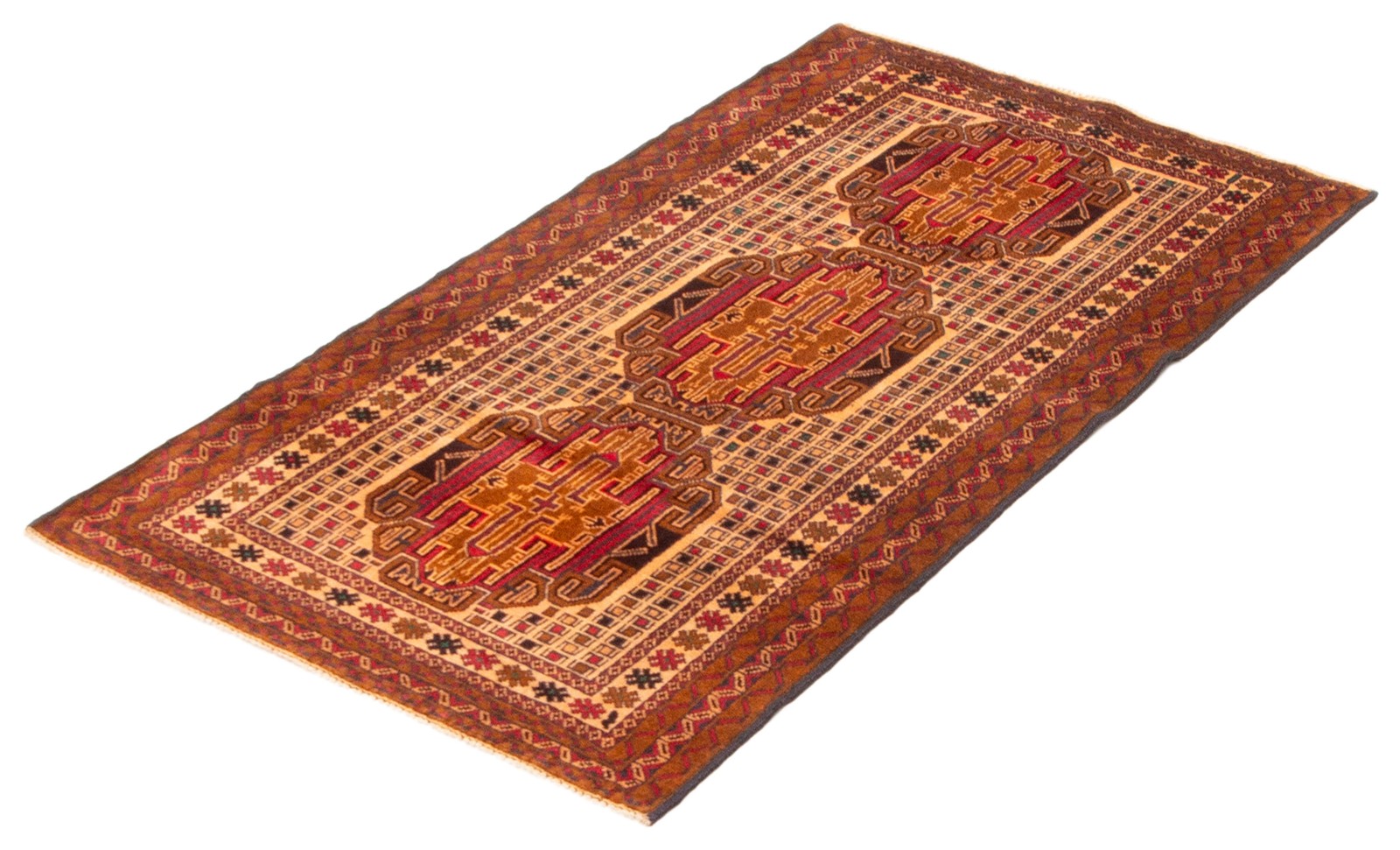 Vintage Hand-Knotted Area Rug 2’8″ x 5’1″ Traditional Oriental Wool Carpet