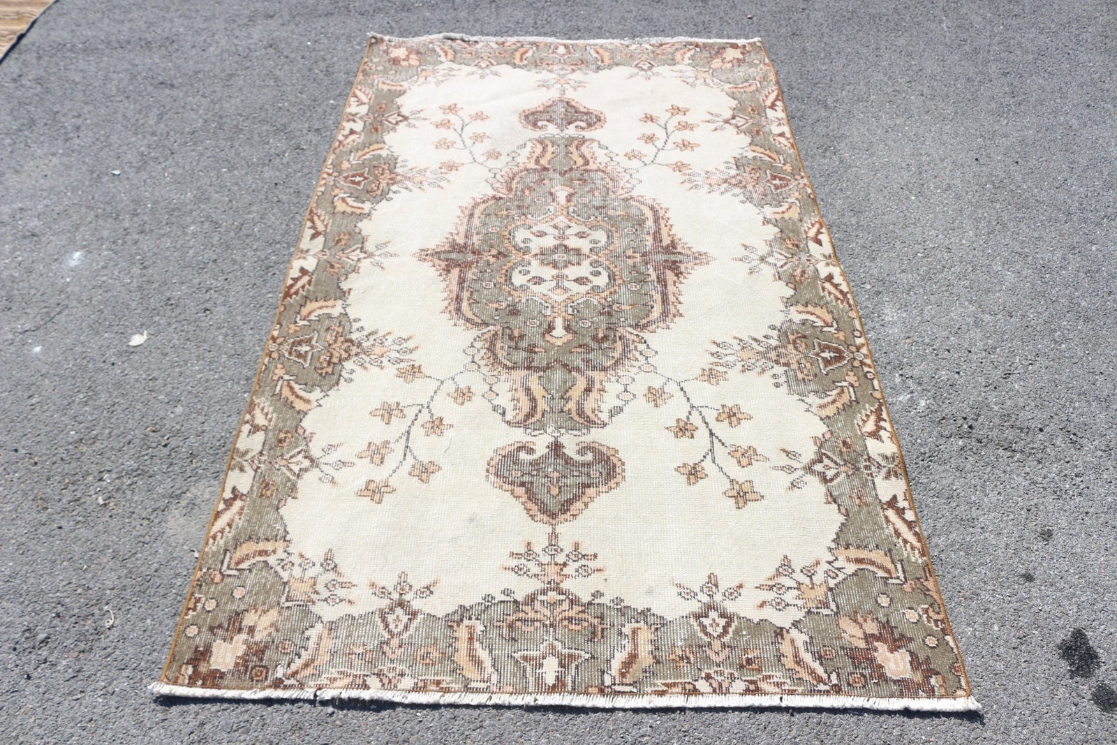 3,9×6,7 ft Rug, Area Turkish Rug, Brown Oriental Rug