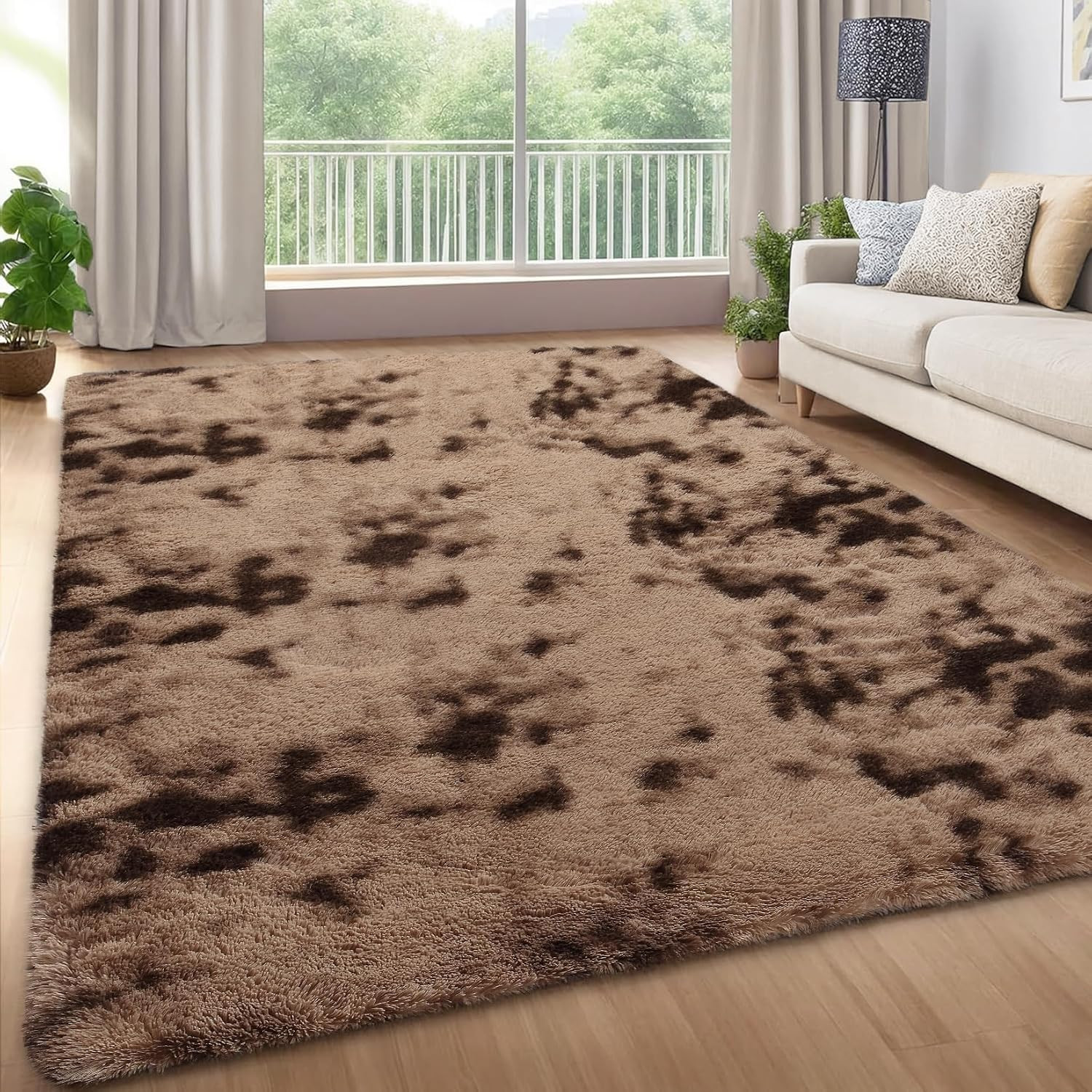 2’X6′ Soft Fluffy Runner Rug for Hallway, Tie-Dye Fuzzy Shaggy Runner for Bedsid