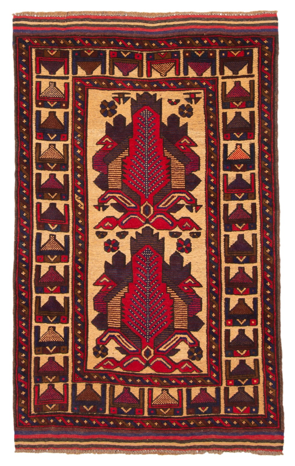 Traditional Vintage Hand-Knotted Oriental Carpet 2’9″ x 4’7″ Wool Area Rug