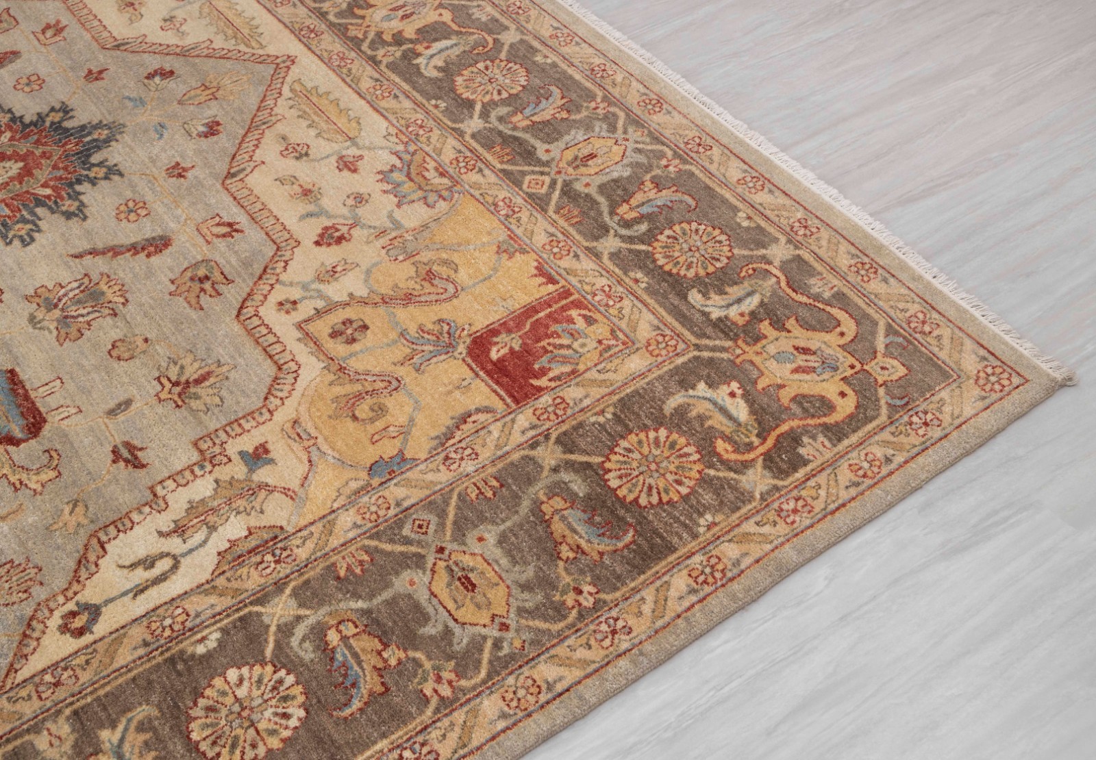 8×10 Charcoal Brown Persiann Serapi Reproduction Handmade Fine Quality Wool Rug