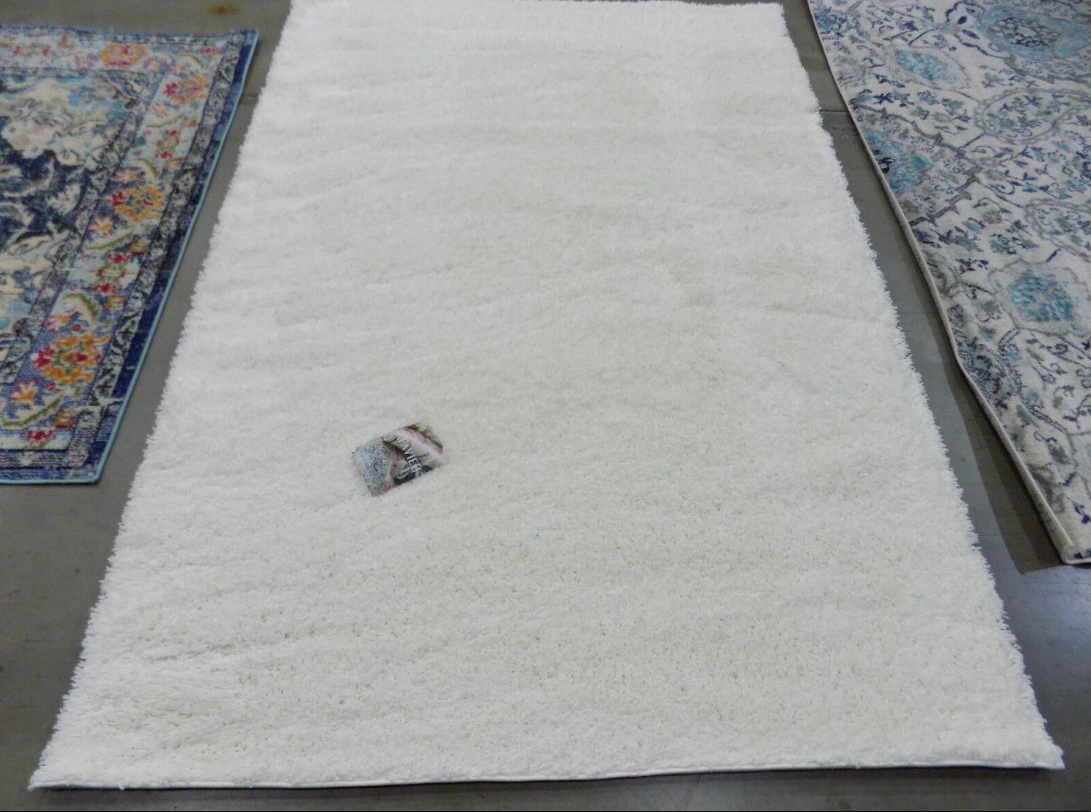 WHITE 5′-3″ X 7′-6″ Stained Rug, Reduced Price 1172586723 SG151-1010-5