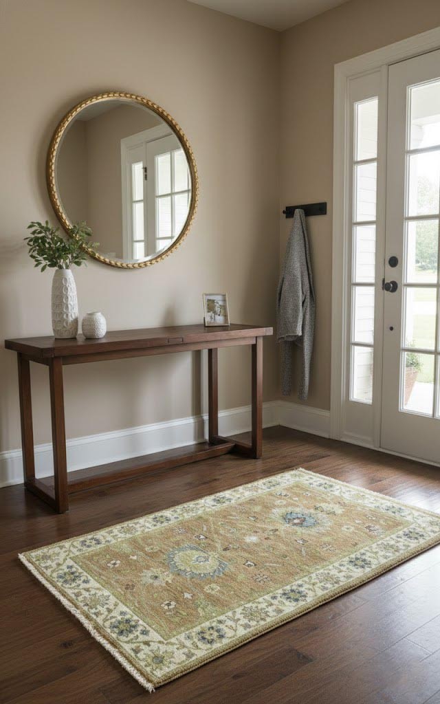 Handmade Rust Orange Floral Oushak Chobi Rug Entryway Oriental Carpet 3X5 ft