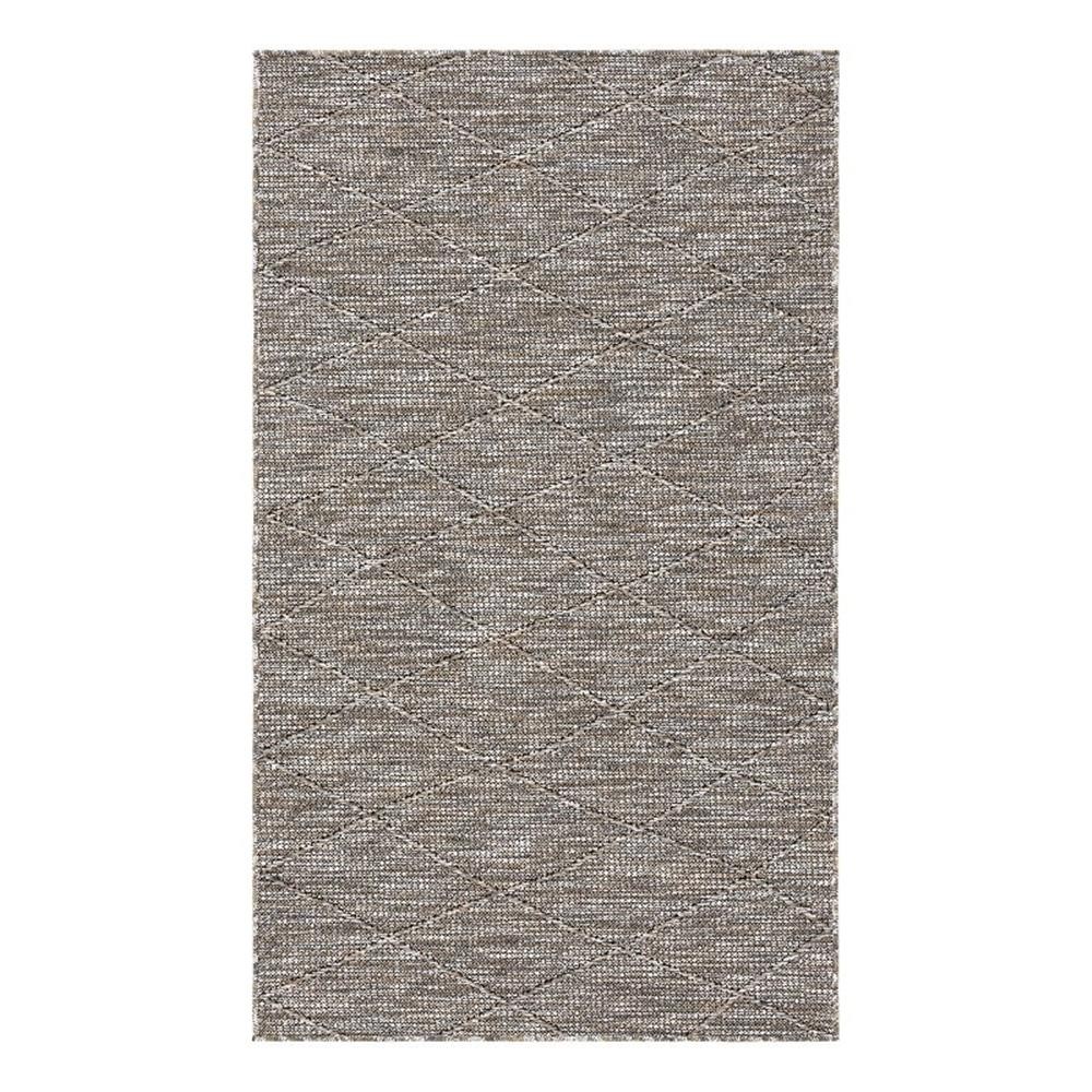 Pemberly Row 36″x60″ Contemporary Fabric Rug in Gray and Mocha