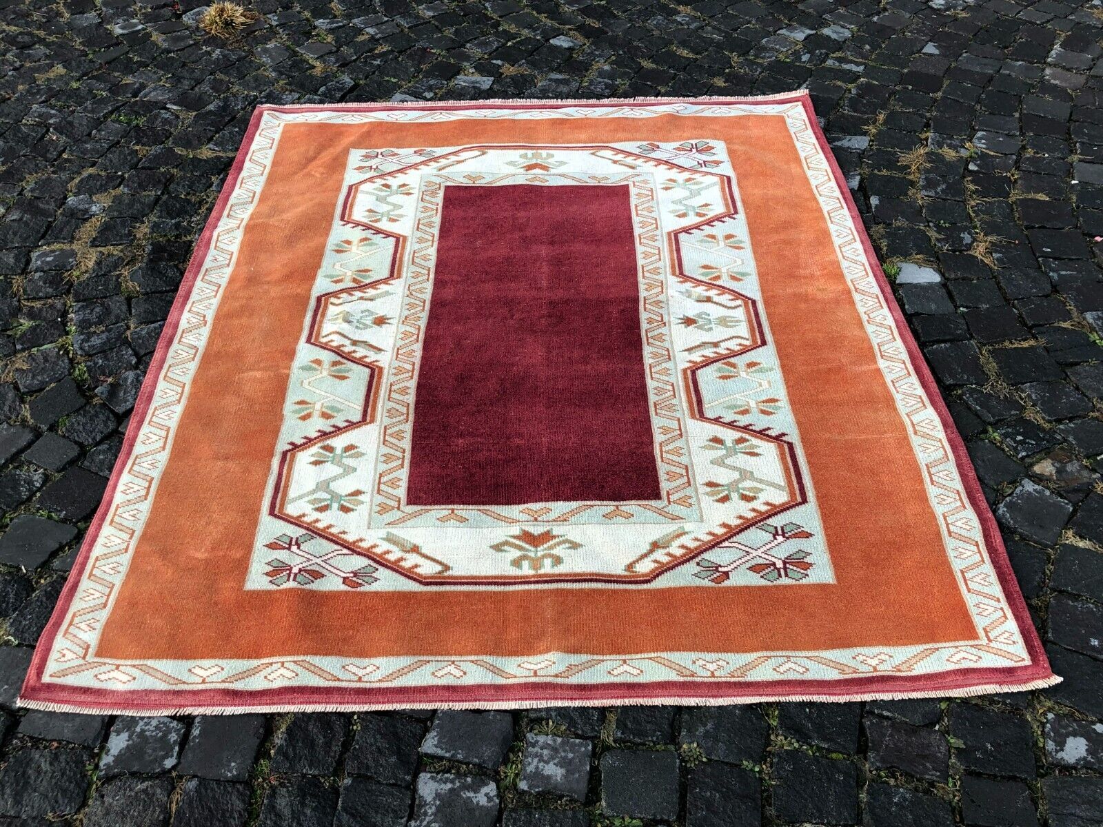 Handmade rug,Turkish rug,Wool rug,Boho decor,Vintage area rug 5,0 x 5,9 ft