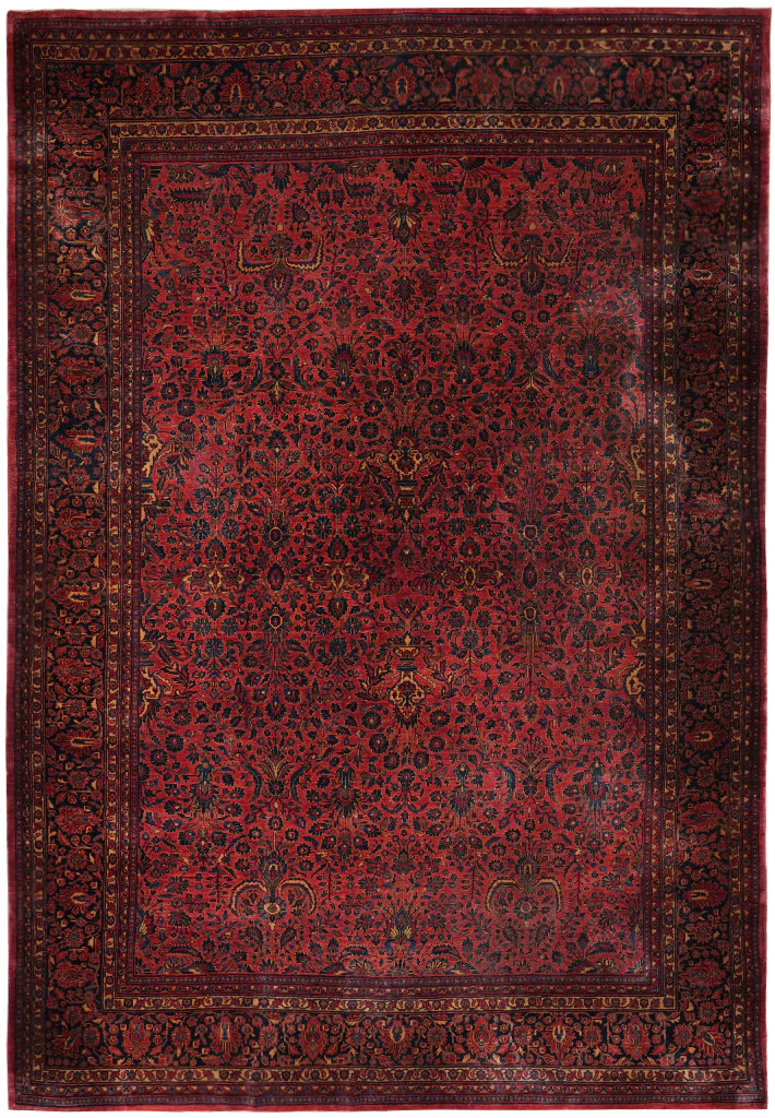 10.8 x 16 Antique Kashaan Sarouuk Machester Wool Quality Rug 1930’s #F-4373