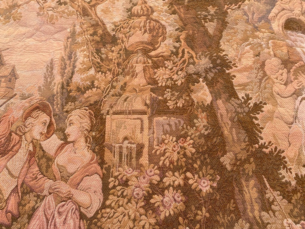 Vintage French Pictorial Tapestry Authentic Tapestry Medieval Tapestry 3×6 ft