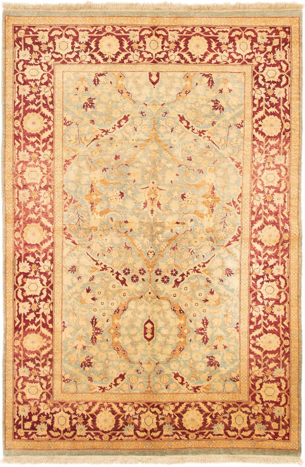 6’1″ x 9’0″ Hand Knotted Area Rug Traditional Oriental Wool Carpet