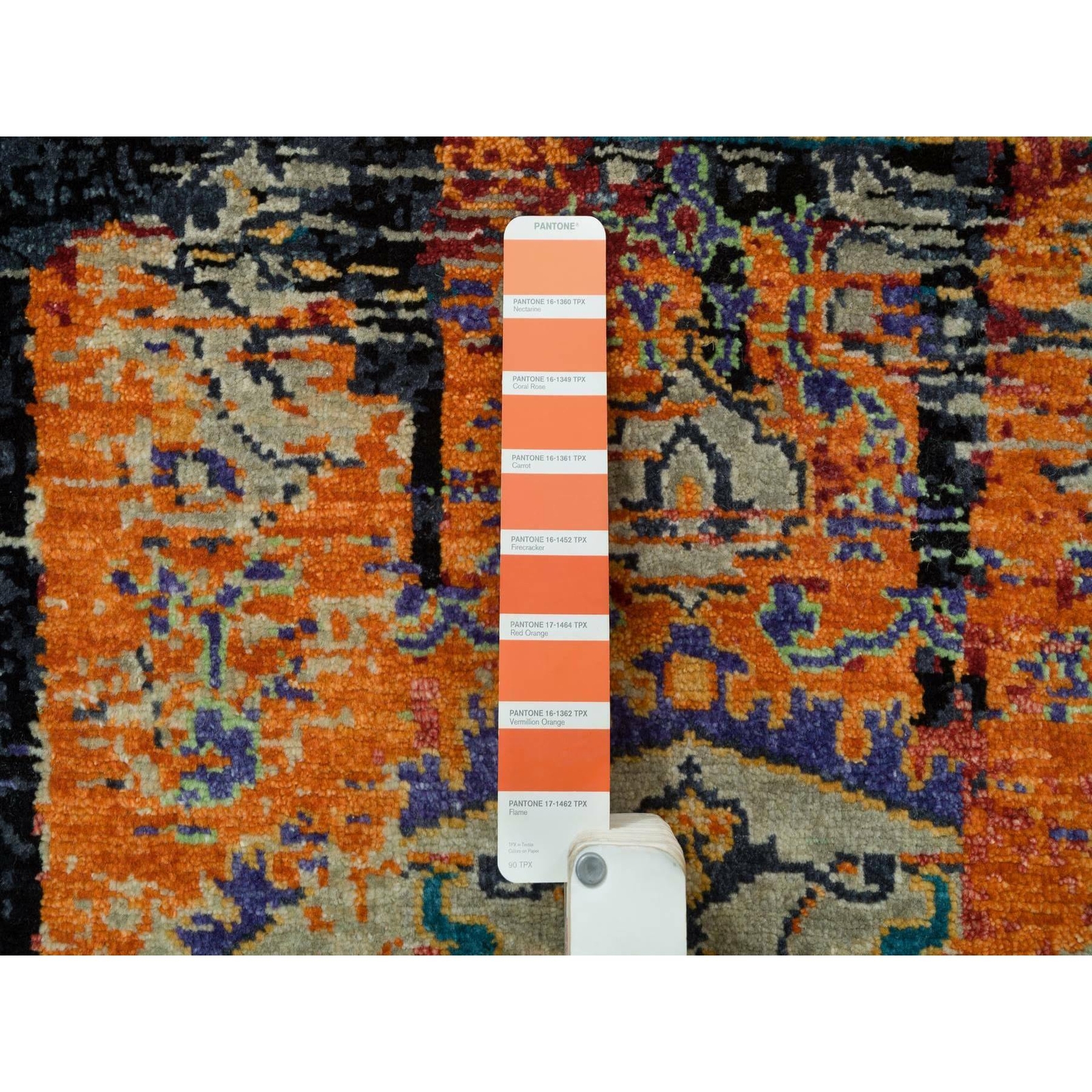 2’2″x3’1″ Orange Hand Knotted Ancient Ottoman Erased Design Wool Mat Rug R65918
