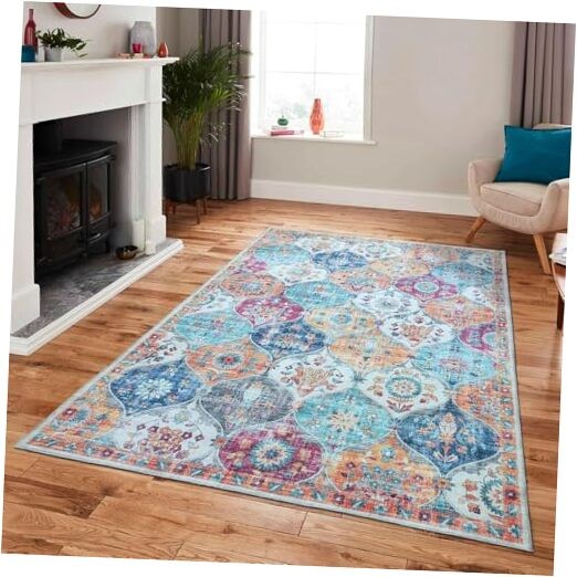 – Machine Washable Area Rugs 4 X 6 Ft, Stain Resistant Area Rug, Durable