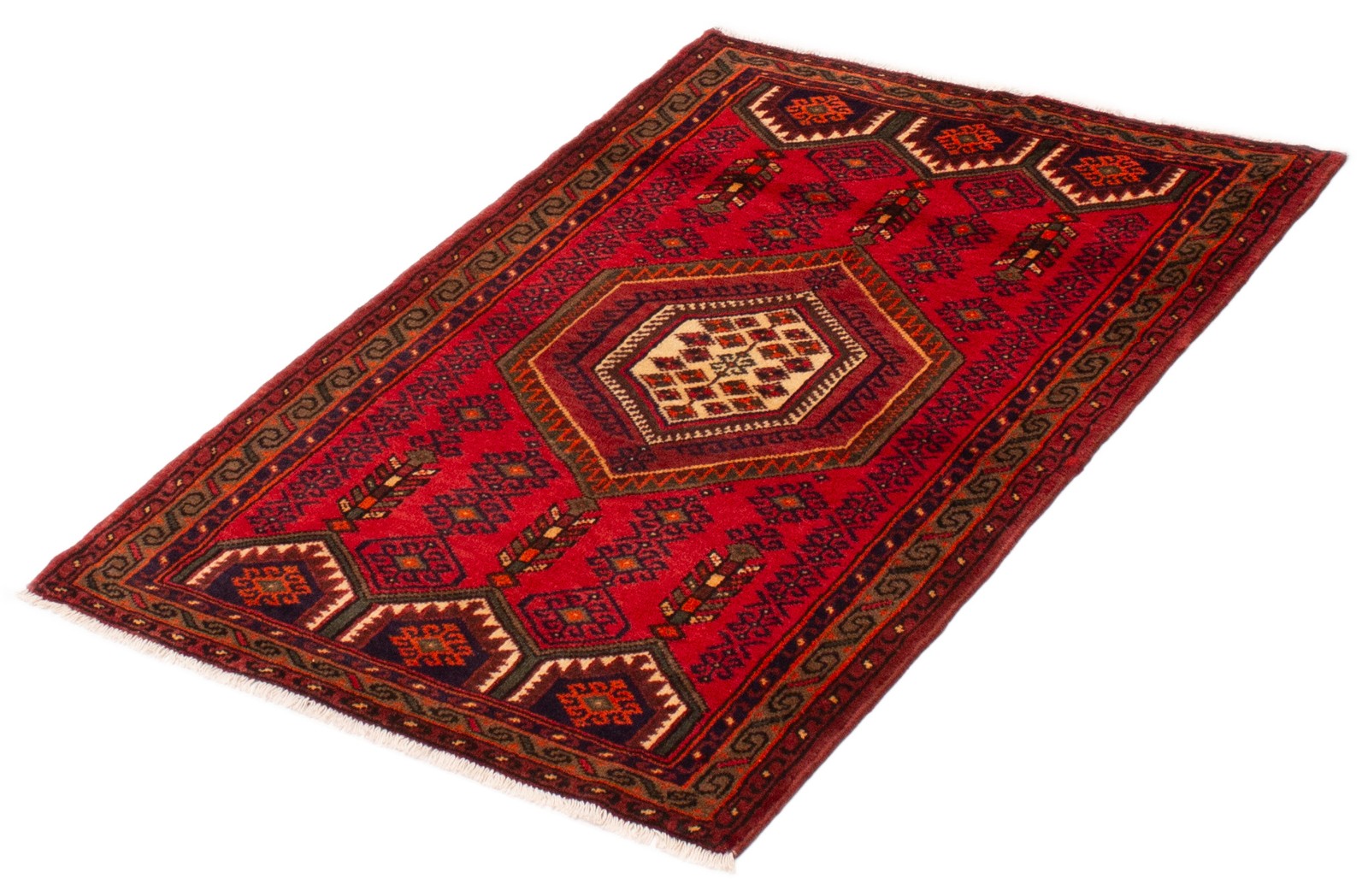 Vintage Hand-Knotted Carpet 3’5″ x 4’9″ Traditional Oriental Wool Area Rug