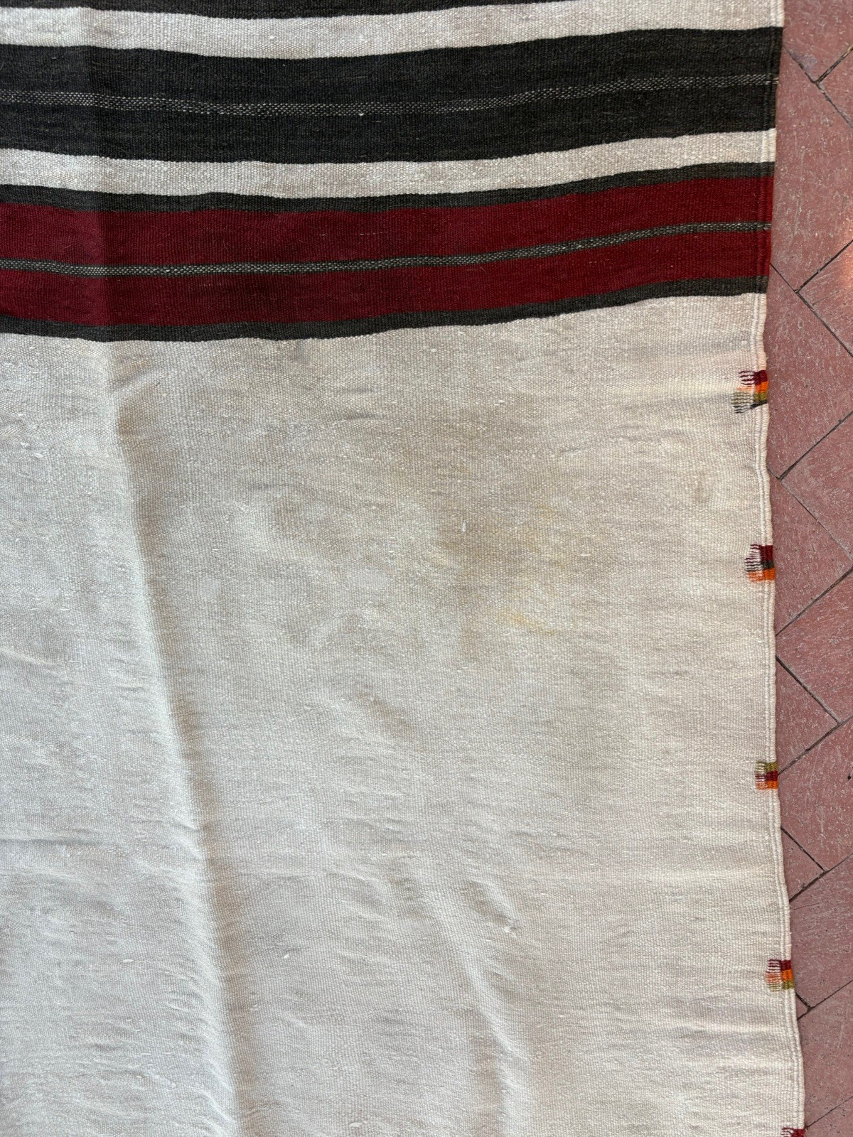 Vintage Moroccan Area Rug Wedding Blanket Tribal Wool Handmade 69” Morocco ?