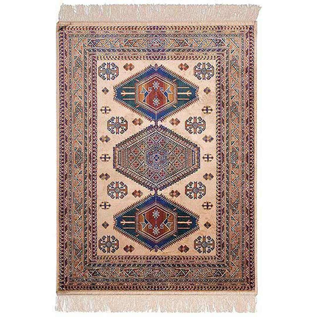 New Italtex Rugs Chiraz Art Silk Rug 100cm x 137cm Floor Carpet Mat Beige 9379-4