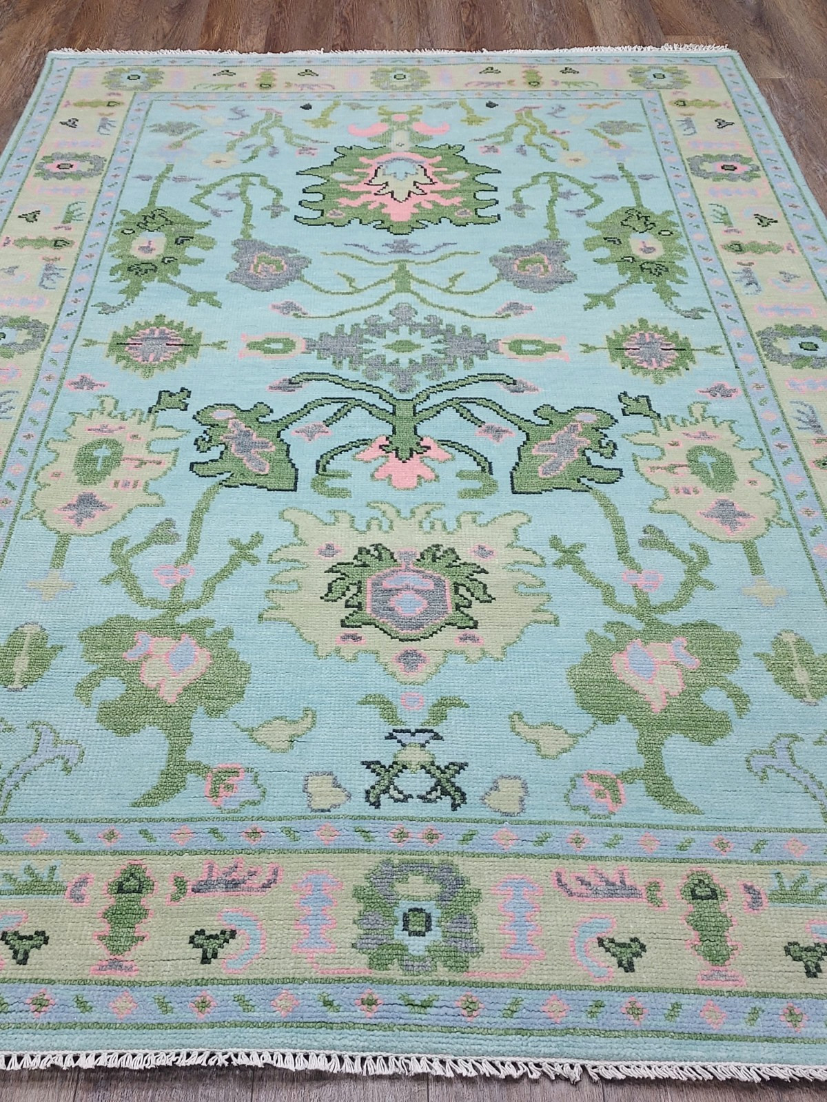 Turkish Bohemian Rug,Turkish Oushak Rug, Turkish Ouzak Contemporary Rug, 6×9 Ft