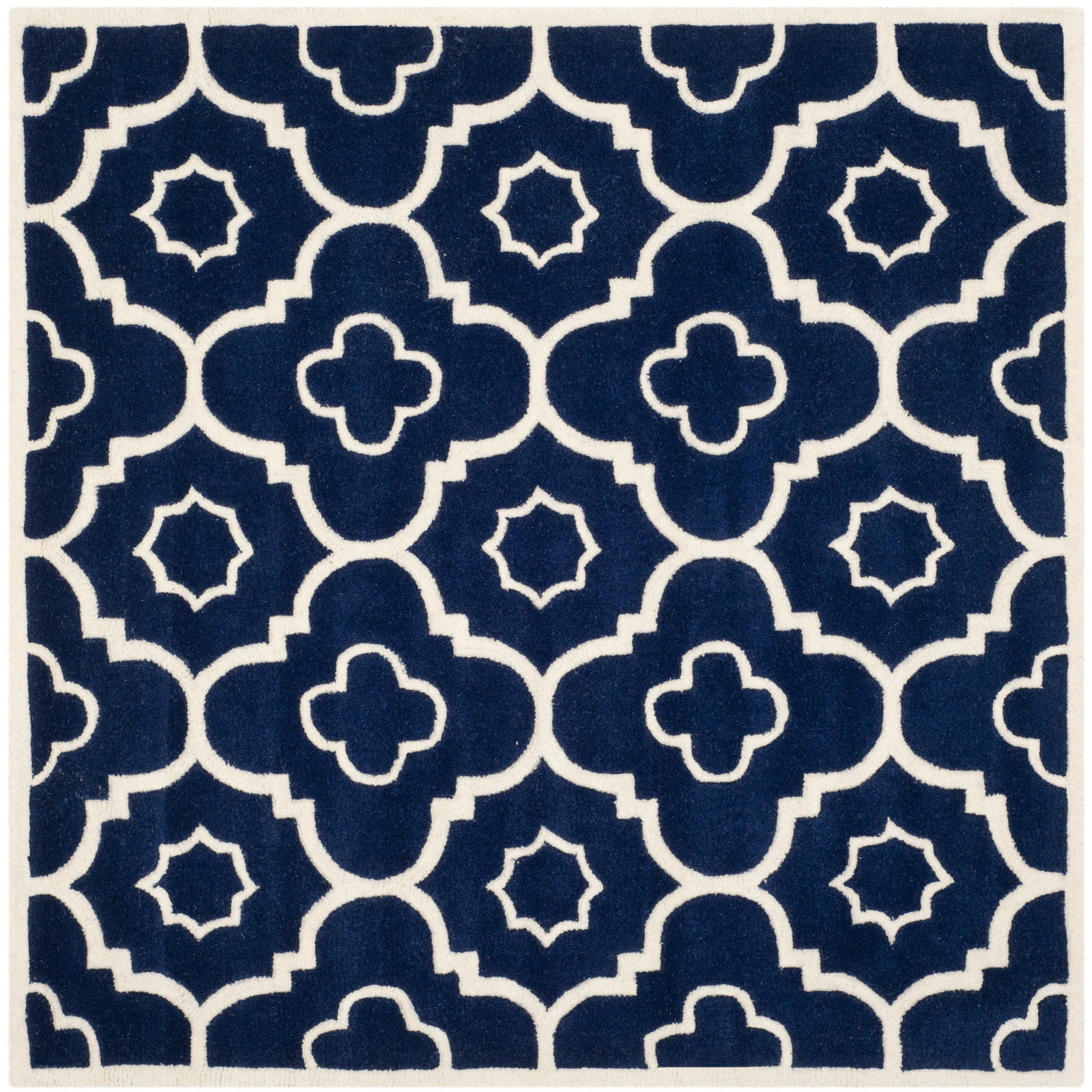 Safavieh Chatham DARK BLUE / IVORY 3′ X 3′ Square Area Rug – CHT750C-3SQ