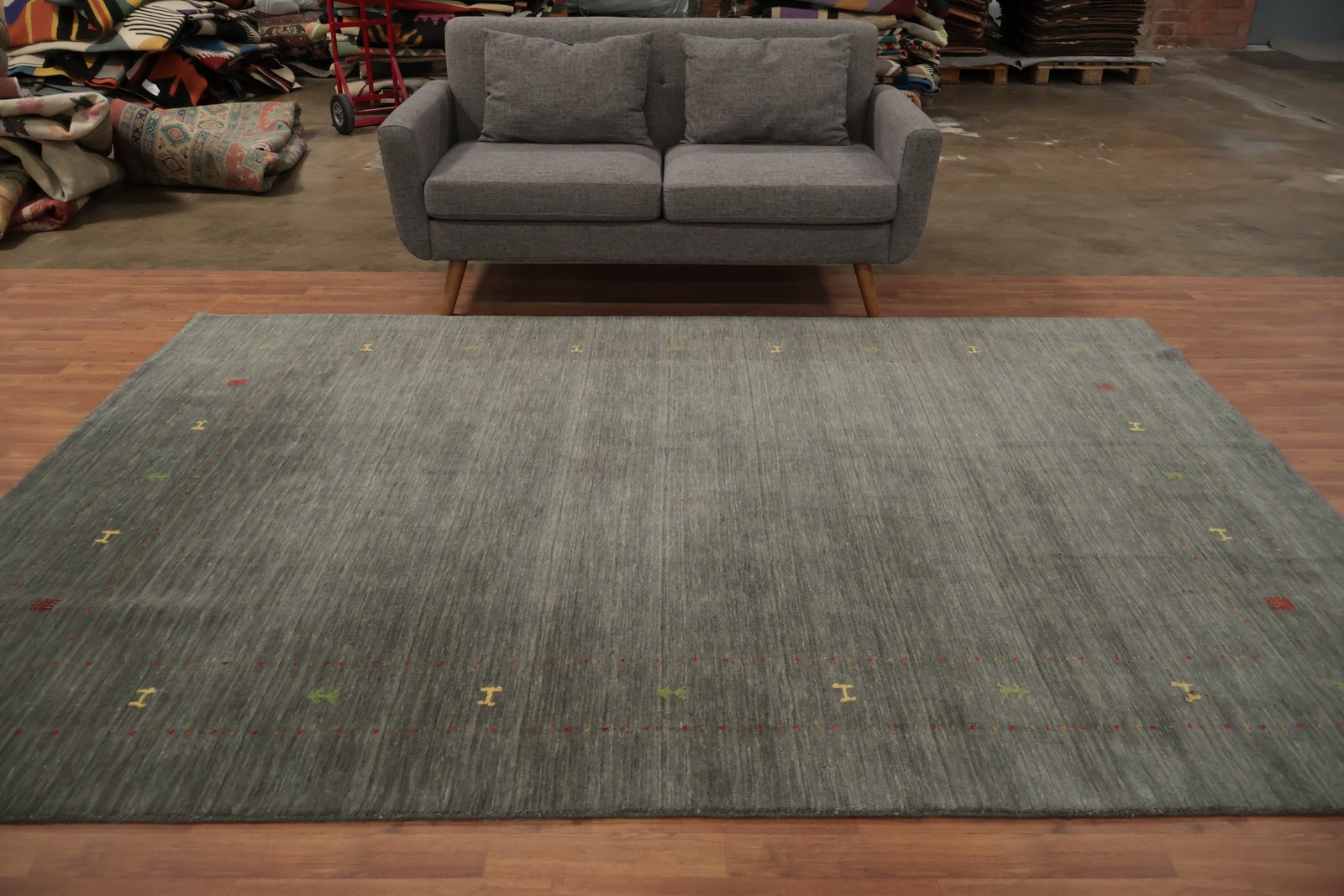 Handmade Living Room Area Rug 7×10 Little Animals Tribal Oriental Wool Carpet