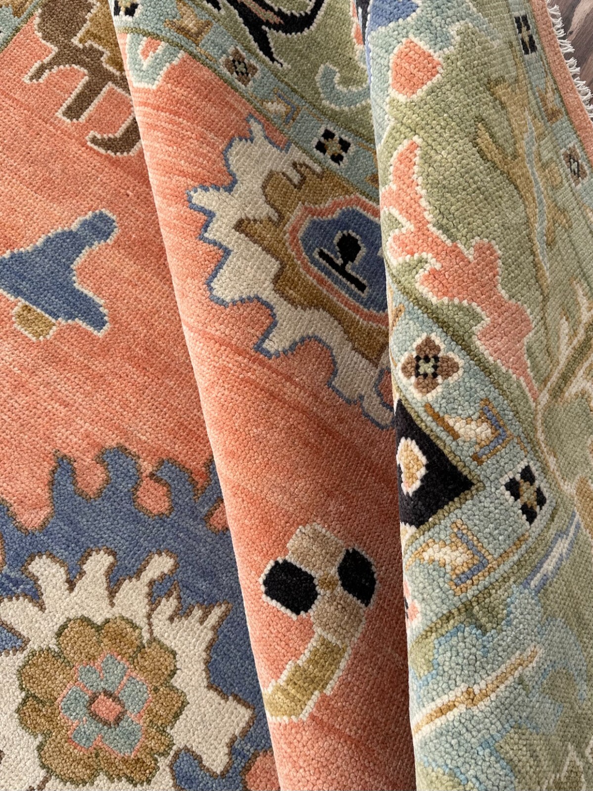 Oushak Hand Knotted Peach 4×6, 5×8, 6×9, 8×10, 9×12, 10×14, 12×15 Wool Area Rug