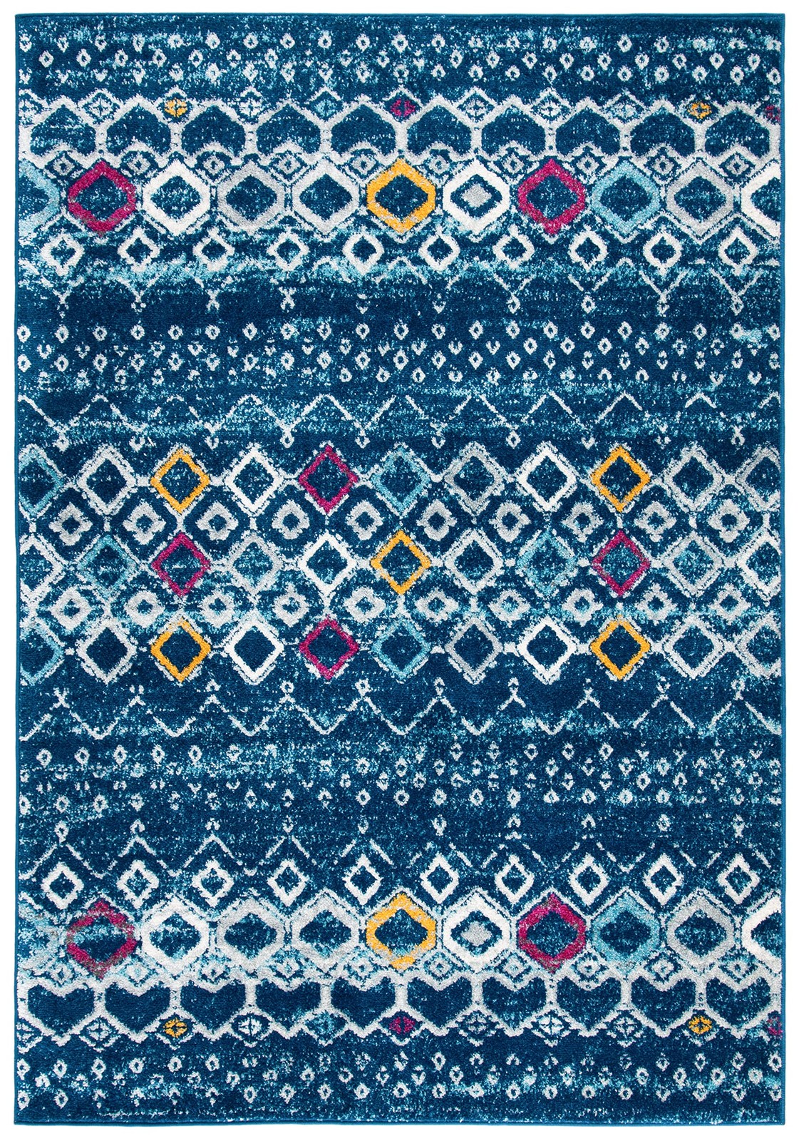 Amsterdam Collection Accent Rug – 2’3″ x 4′, Navy & Turquoise, Moroccan Boho …