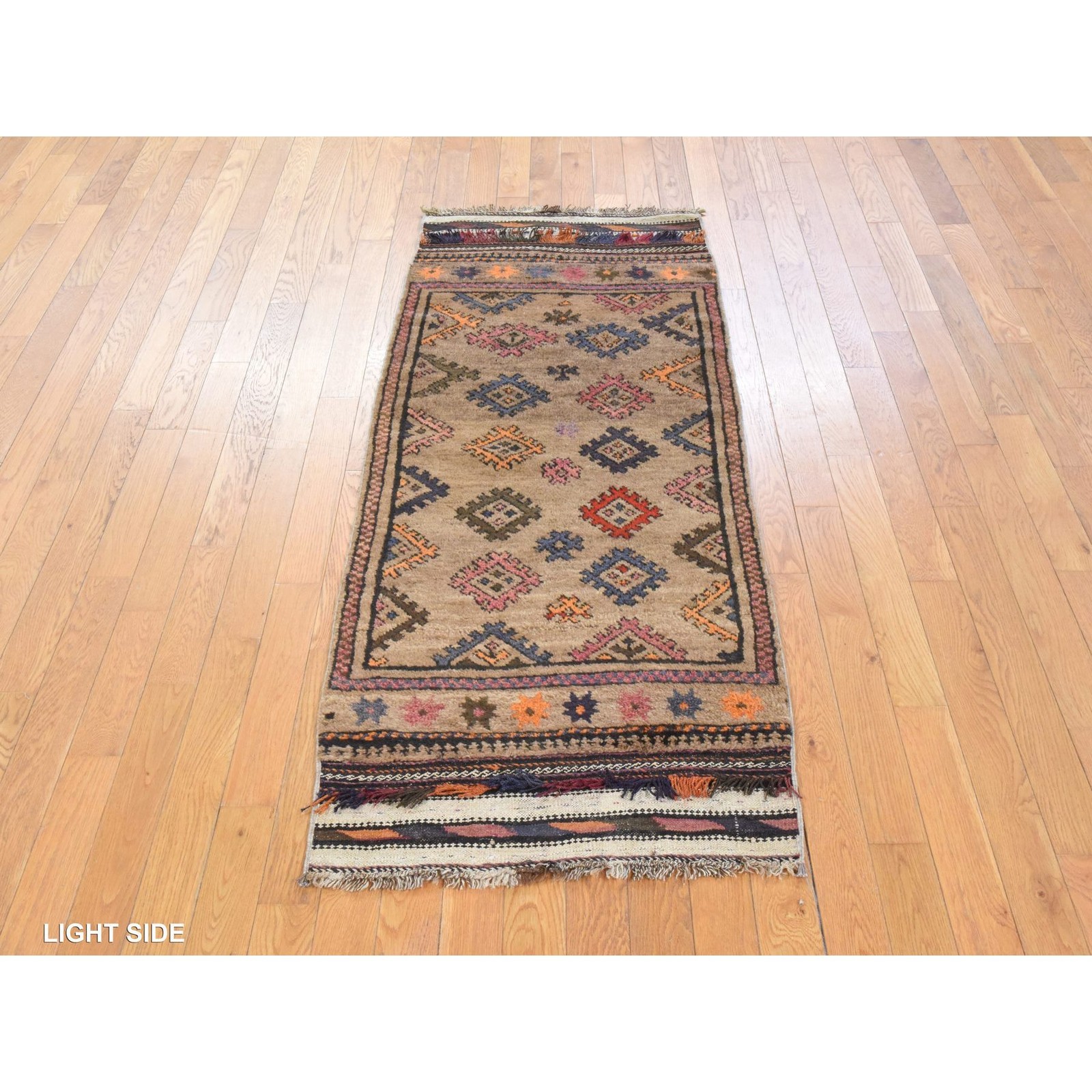2’4″x5’10” Brown Vintage Moroccan Berber Pure Wool Hand Knotted Runner Rug