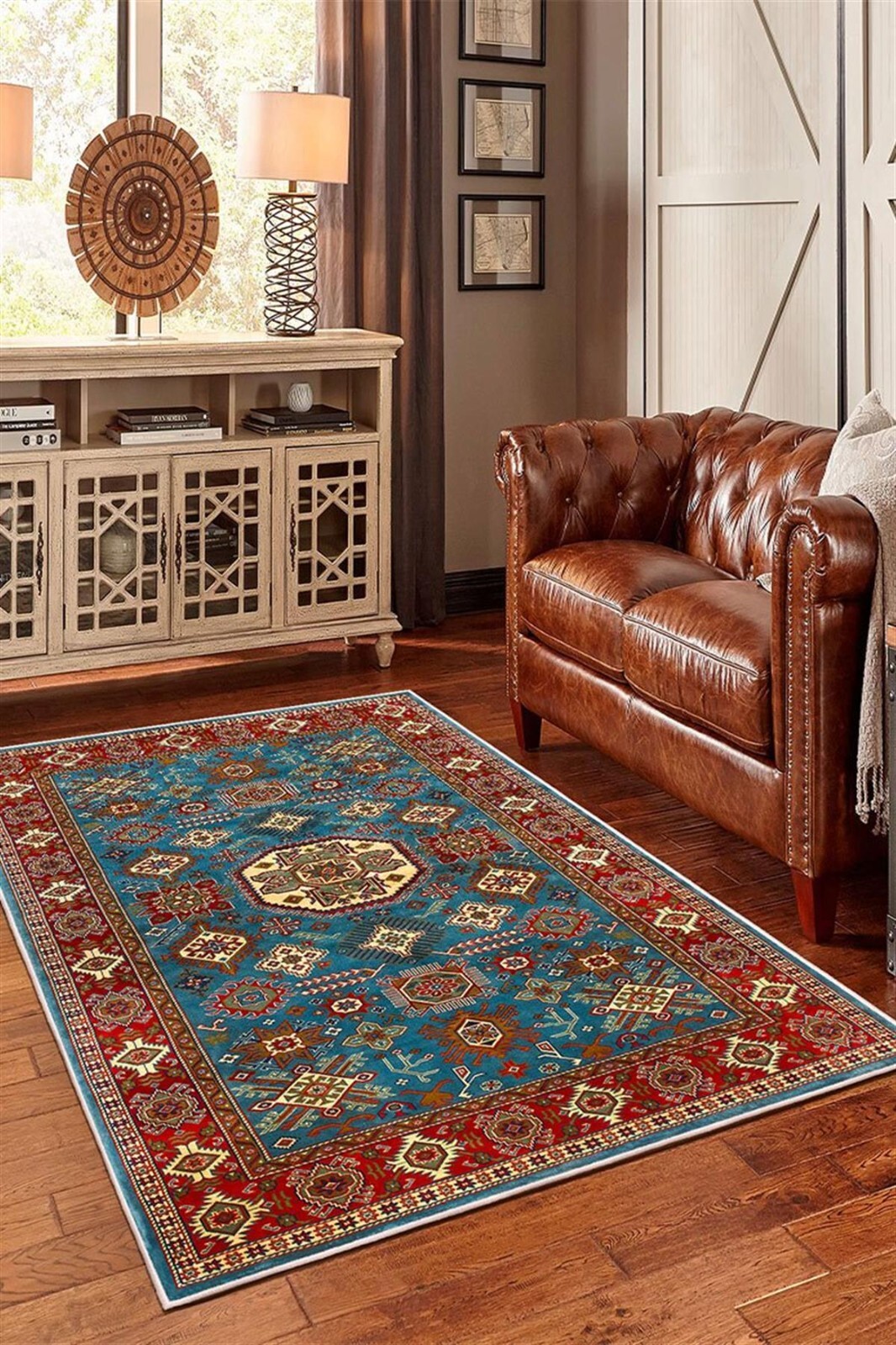 Machine Woven Cotton Weave and Non-Slip Base, Decorative Modern Room Carpet, Rug