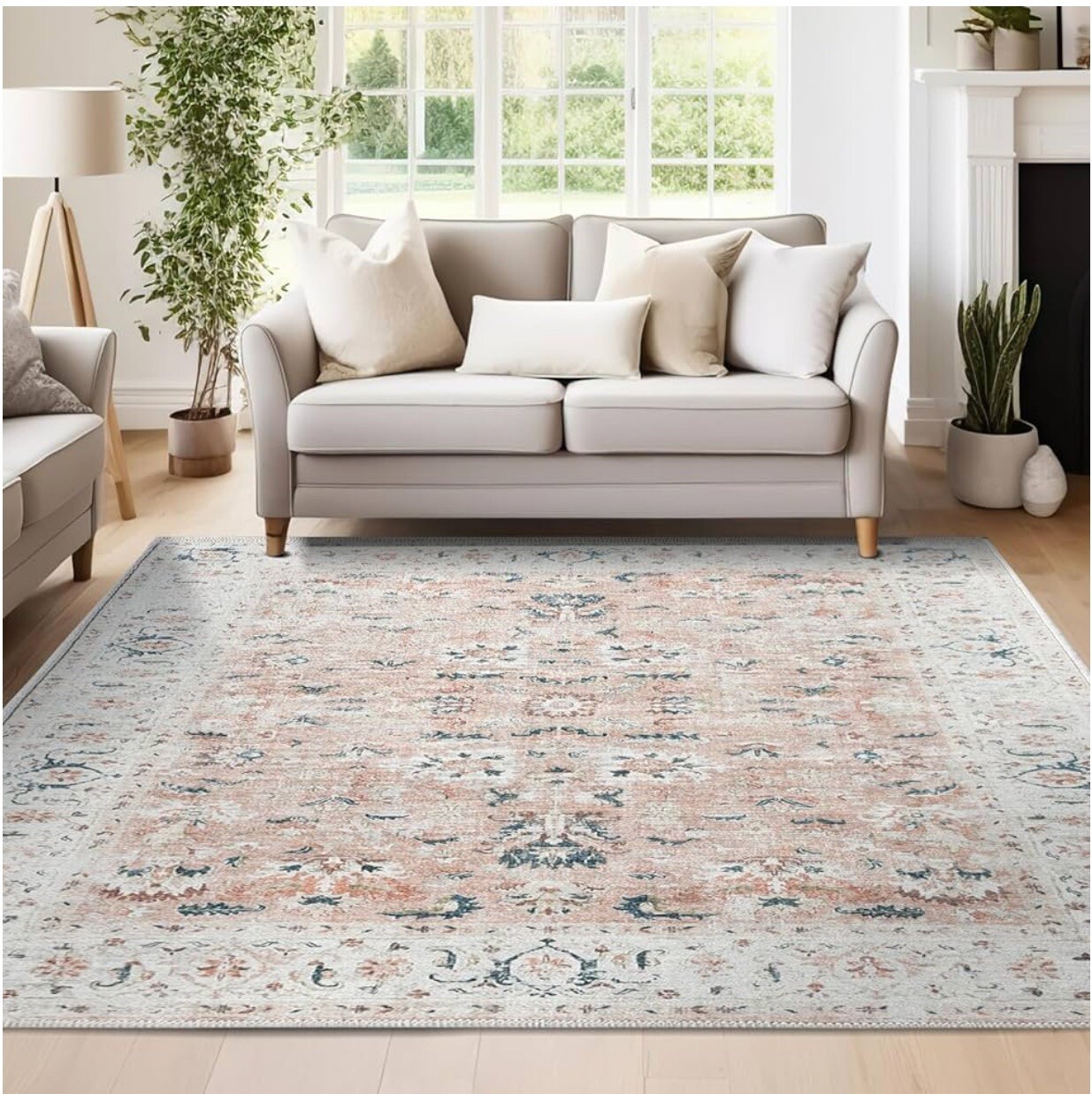 Jinchan Indoor Area Rug 4×6 – Polyester & Thermoplastic Rubber