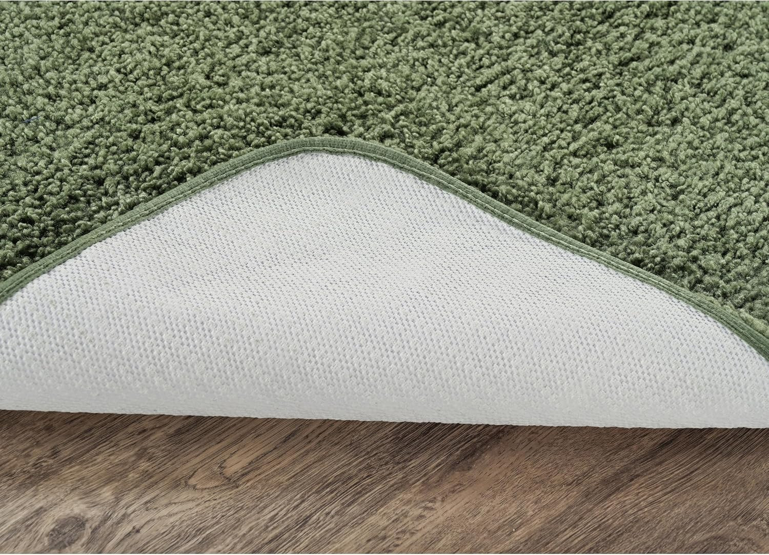 Serendipity Deep Fern 22 In. X 60 In. Shaggy Nylon Washable Bathroom Rug Set – S