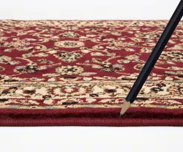 9.2’ X 12×7’ Red Ivory Tan Blue Floral Area Rug Thick Pile Stain Resistant