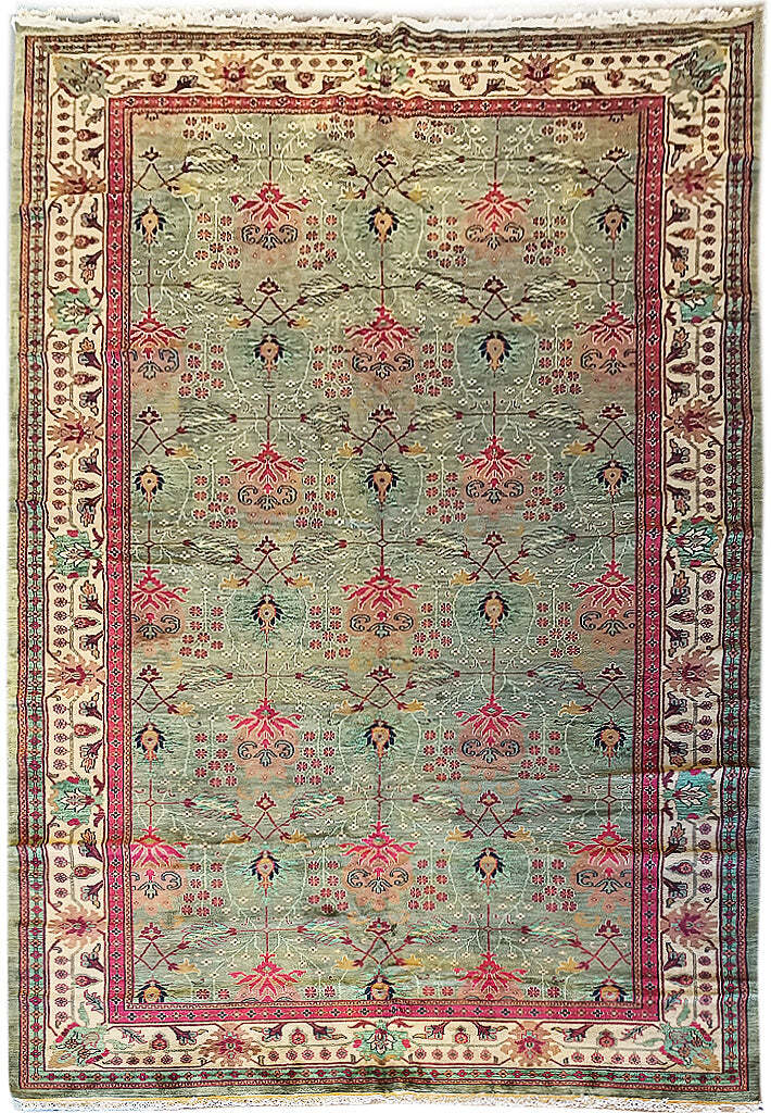 10′ x 19′ NEW Hand-knotted Mahaal Rug GREEN #F-5947