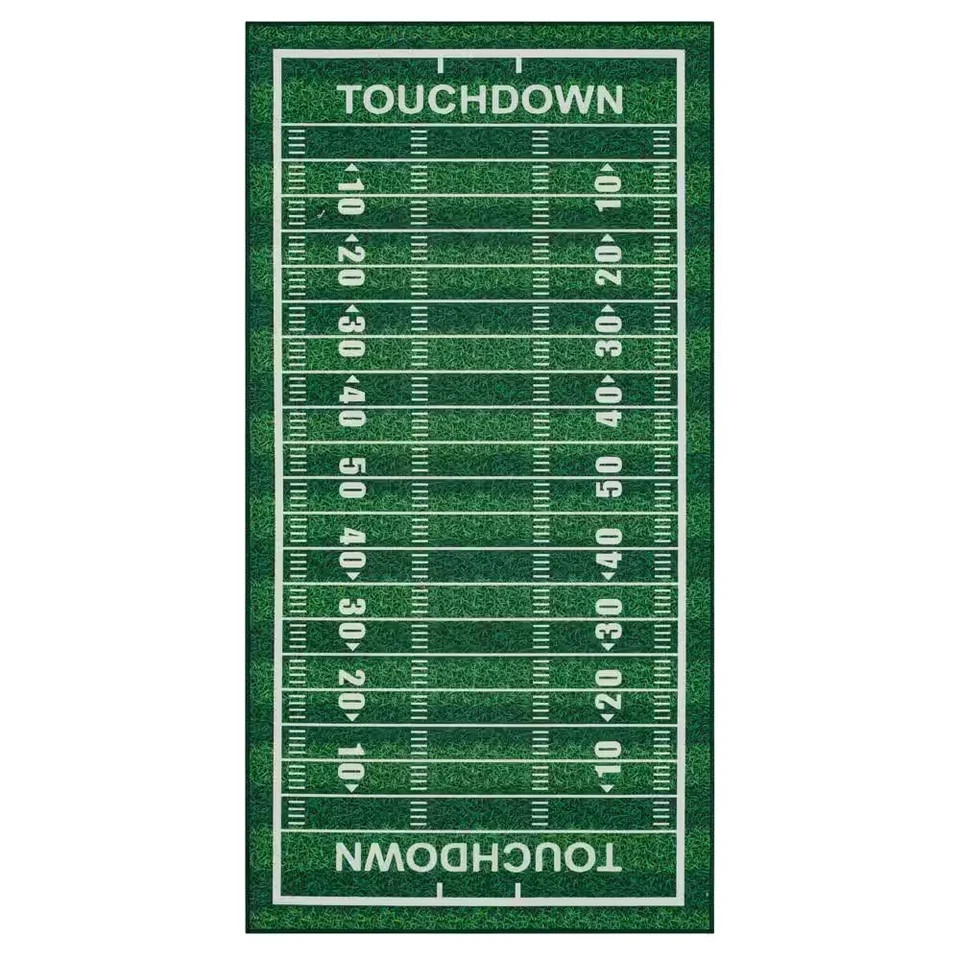 TrafficMaster Football Field Rug 4×8 ft Green Tailgate Sports Area Rug