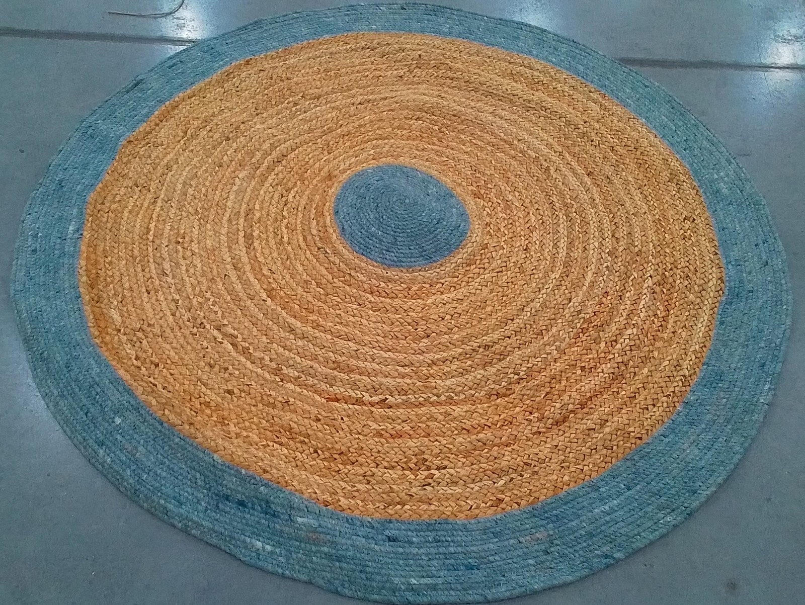 LIGHT BLUE / GOLD 5′-0″ x 5′-0″ Flaw in Rug, Reduced Price 1172804274 BRD910H-5R