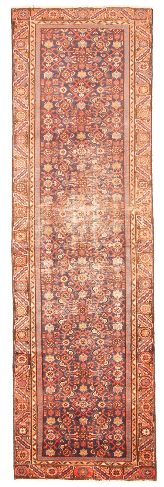 2’11” x 10’4″ Vintage Hand-knotted Runner Rug Traditional Oriental Wool Carpet
