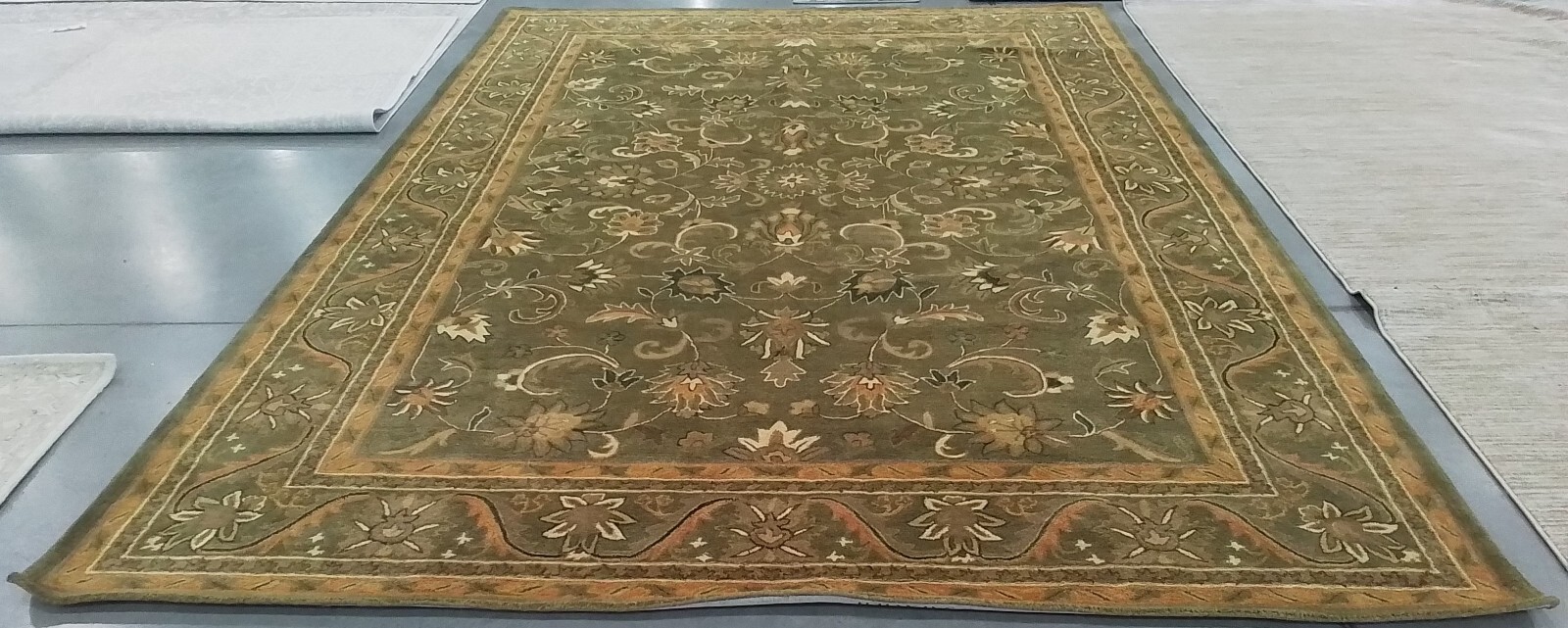 OLIVE / GOLD 9′-6″ x 13′-6″ Hole in Rug, Reduced Price 1172776151 AT52A-10