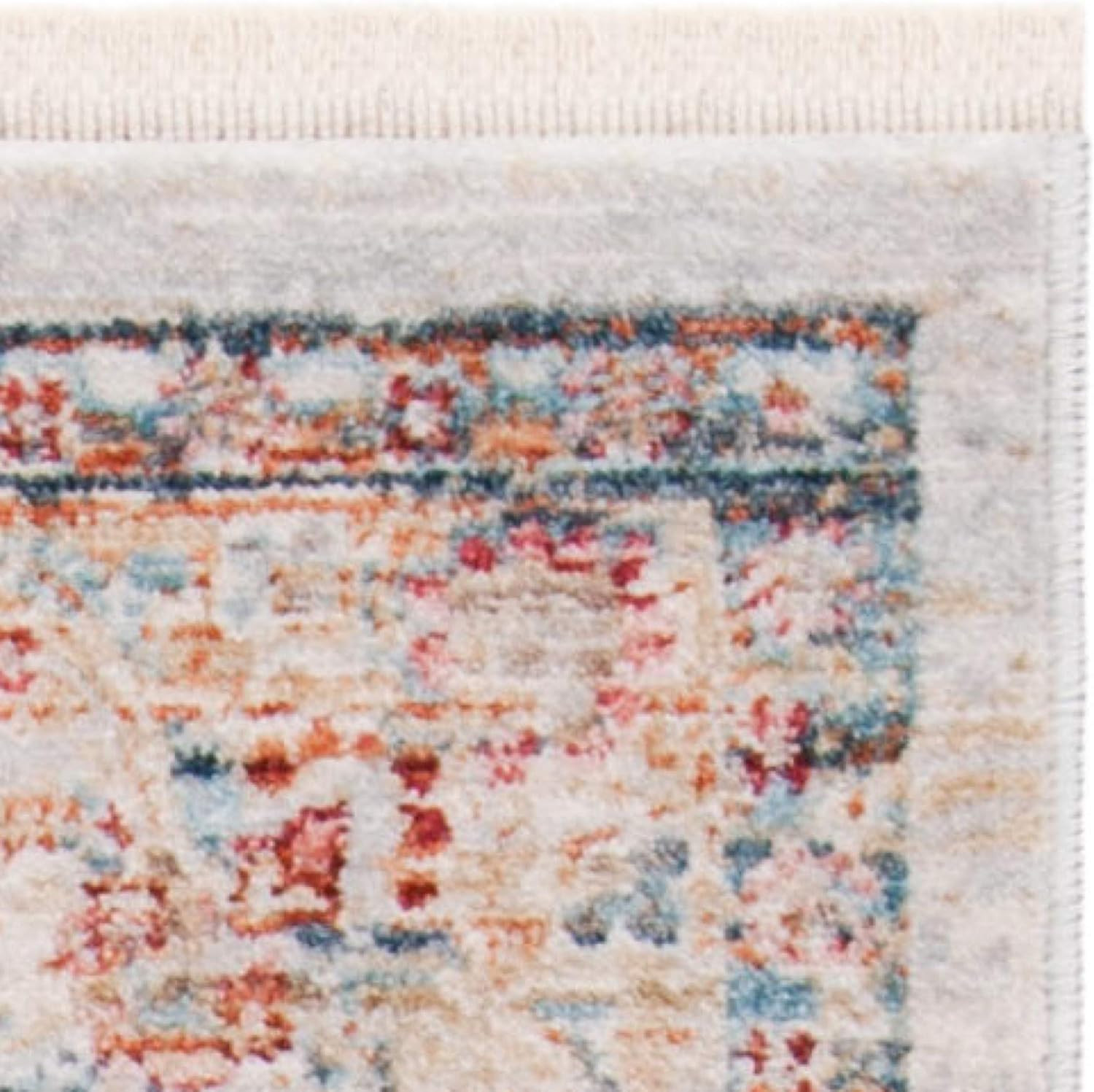 Kenitra Vintage Oriental Accent Rug 3′ x 5′, Grey & Light Blue, Easy Care