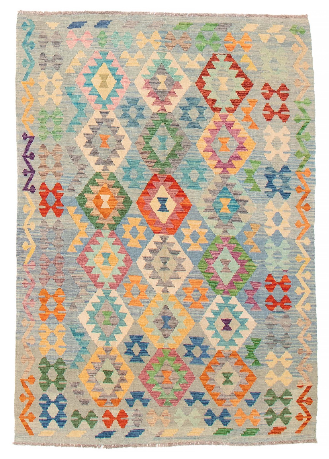 Vintage Hand Woven Area Rug 4’9″ x 6’6″ Traditional Wool Oriental Carpet