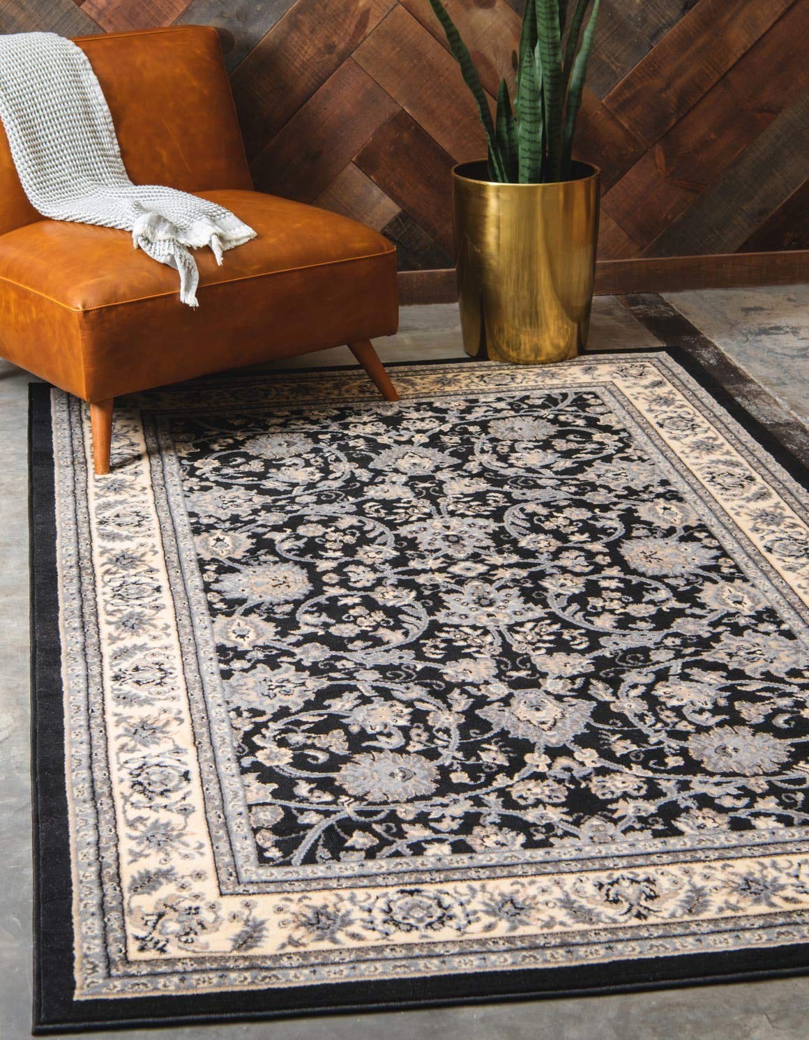 Sialk Hill Collection Area Rug Washington (2 2 x 3 1 Rectangle Black/Gray)