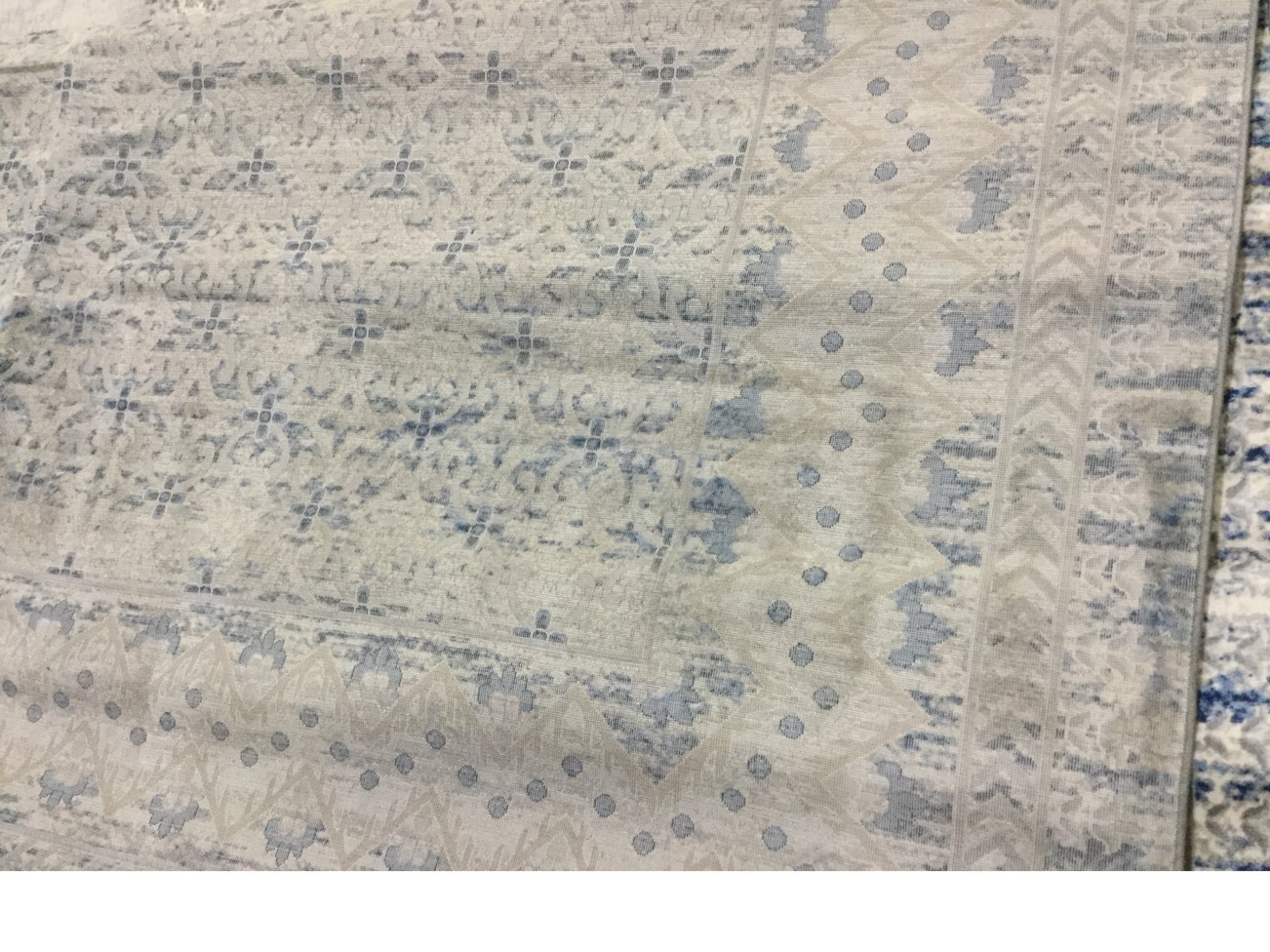 LIGHT GREY / BLUE 10′ X 13′ Back Stain Rug, Reduced Price 1172654324 BNT899G-10
