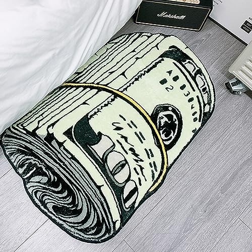 Money Rug, 100 Dollar Bill Rug, 20×32 inch Money Creative Funky Rug, Fun Bath ma