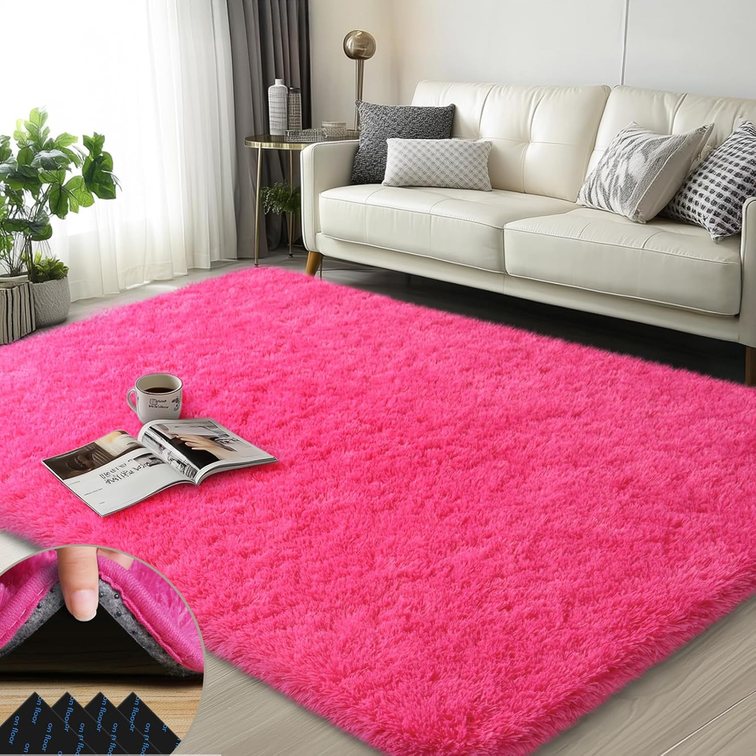 3×5 Rugs for Bedroom, Fluffy Area Rugs for Living Room, Soft Shag Kids Rug Small